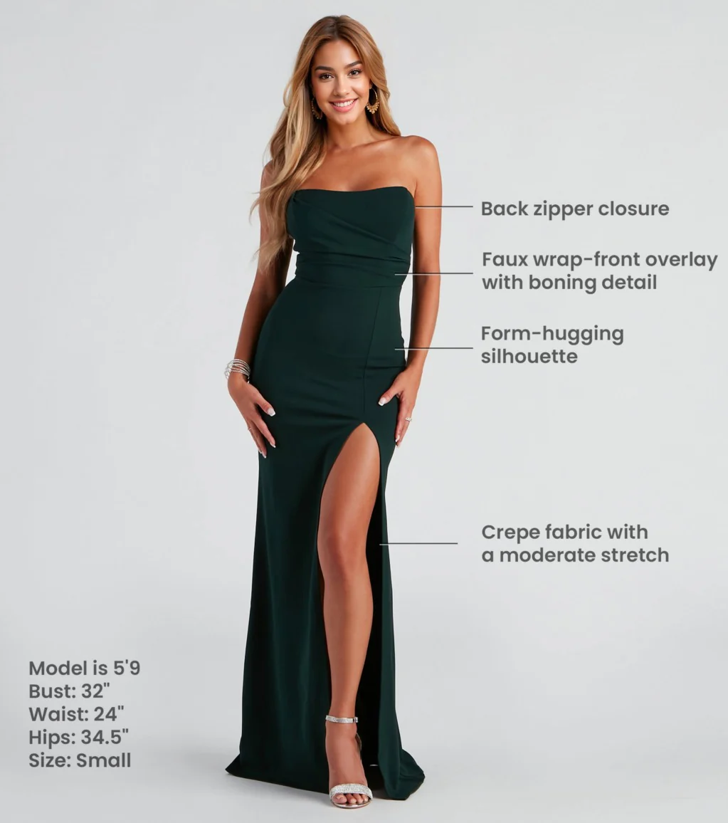 Strapless High Slit Formal Dress