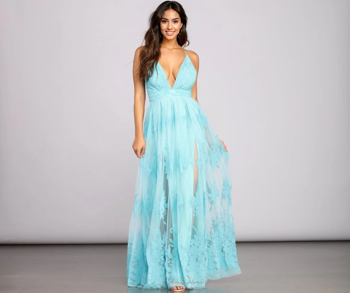 Formal Flocked Velvet Dress