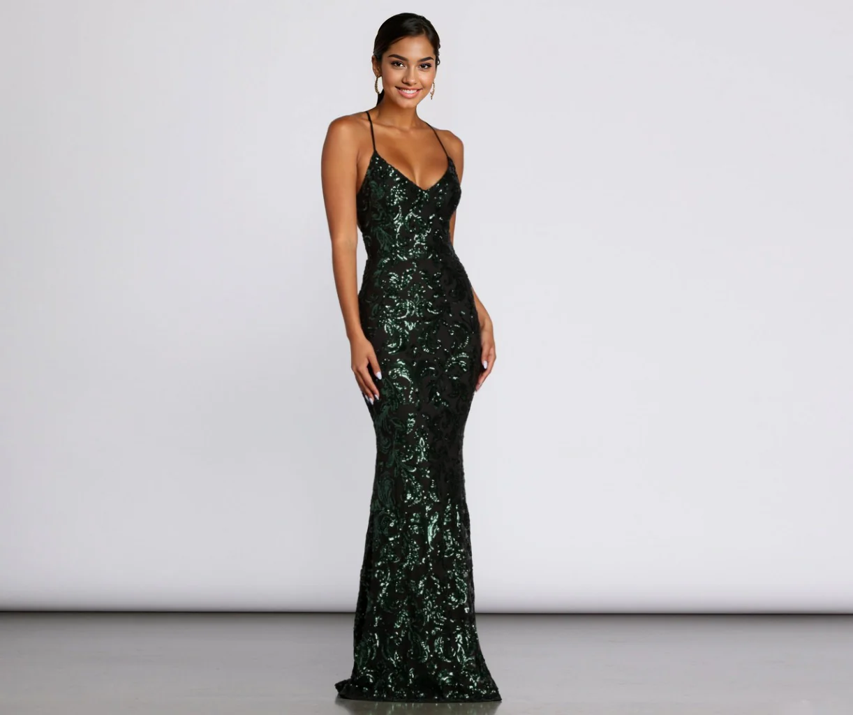 Formal Sequin Scroll Dress