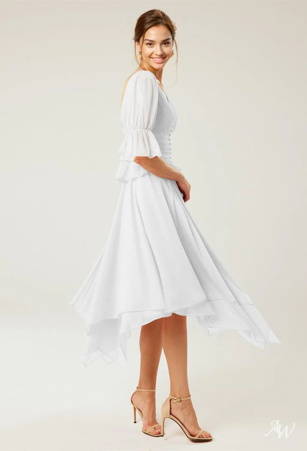 A-line Glitter Mesh DRESS