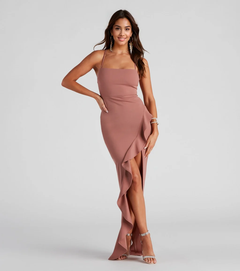 Sleeveless High Slit Formal Dress