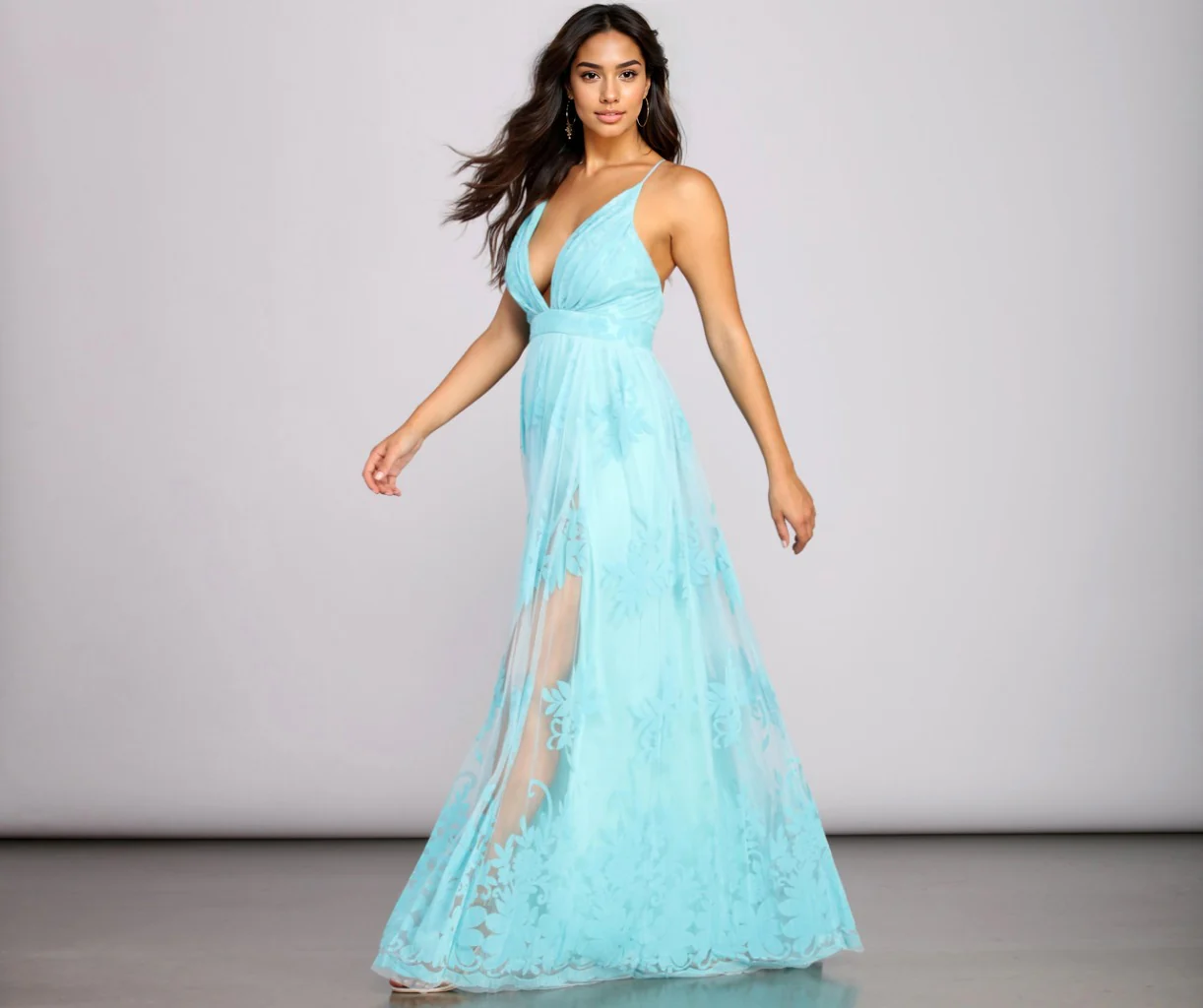 Formal Flocked Velvet Dress