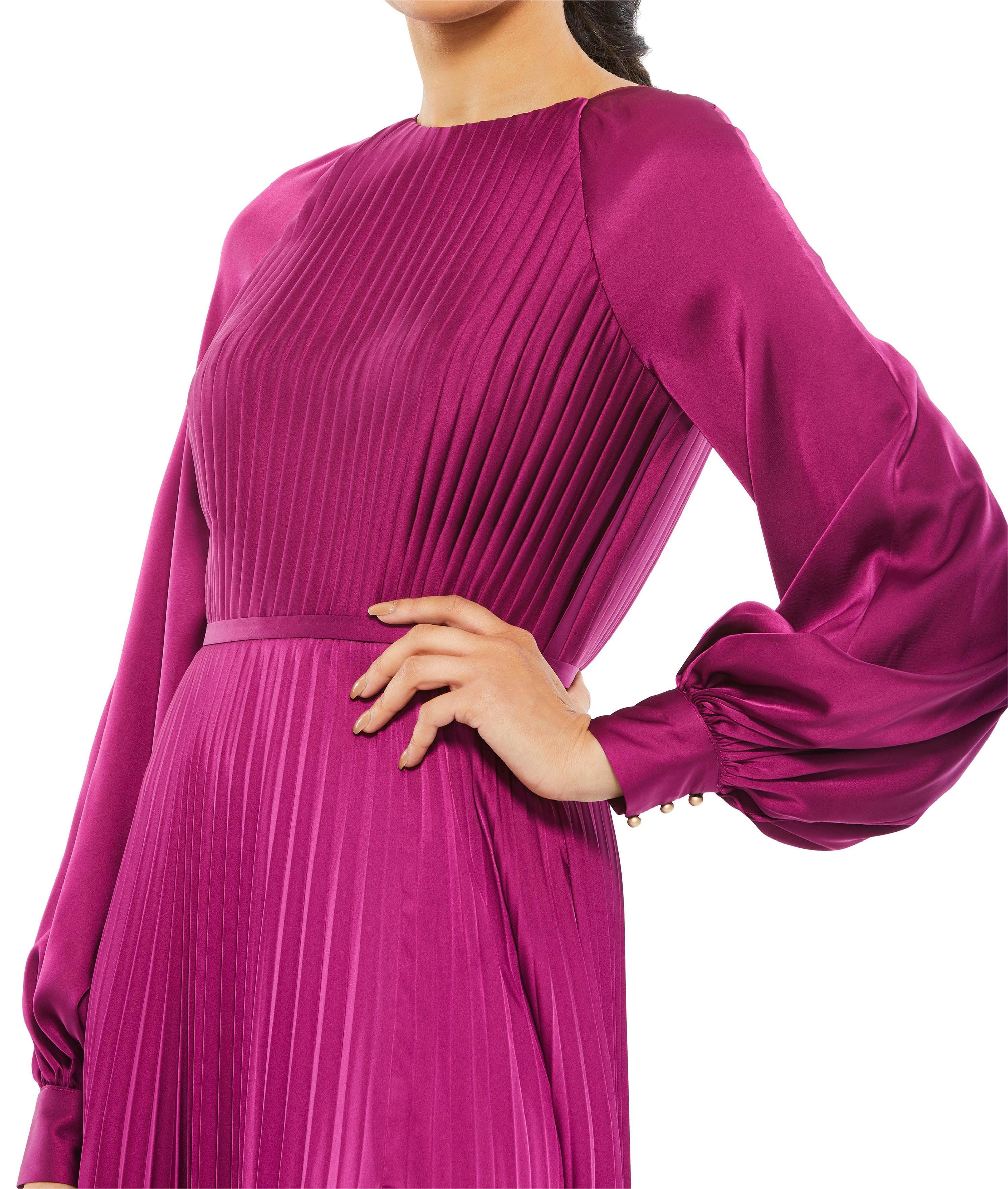 Mac Duggal 26590 Long Sleeve Formal Pleated Dress