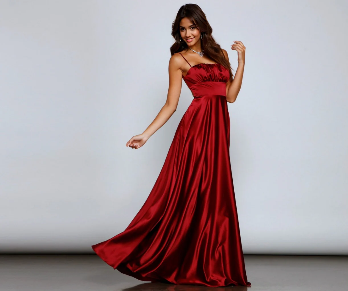 A-Line Satin Formal Dress