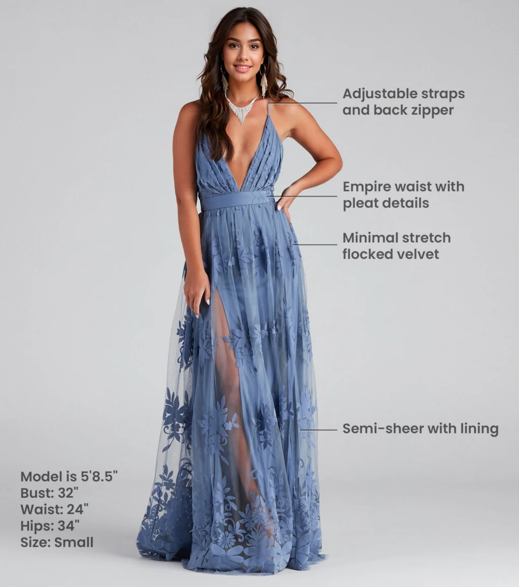 Formal Flocked Velvet Dress