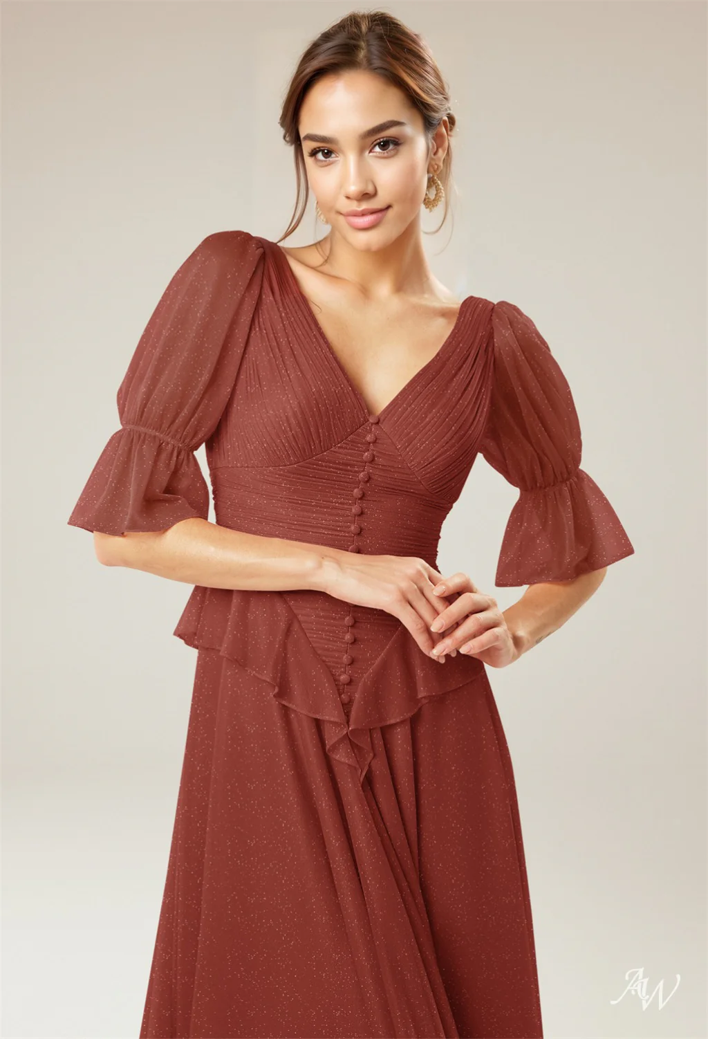 A-line Glitter Mesh DRESS