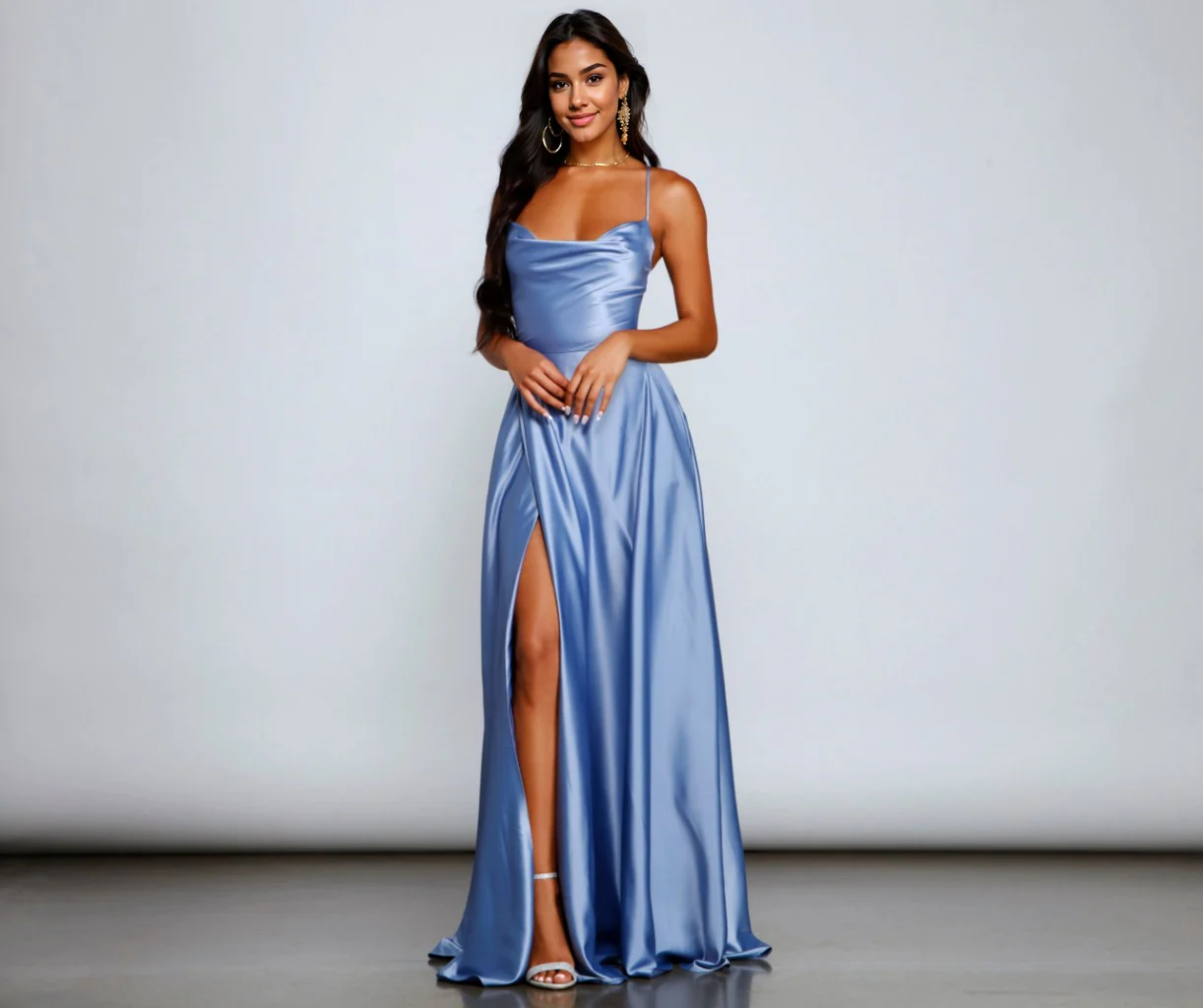 Formal Lace-Up A-Line Dress