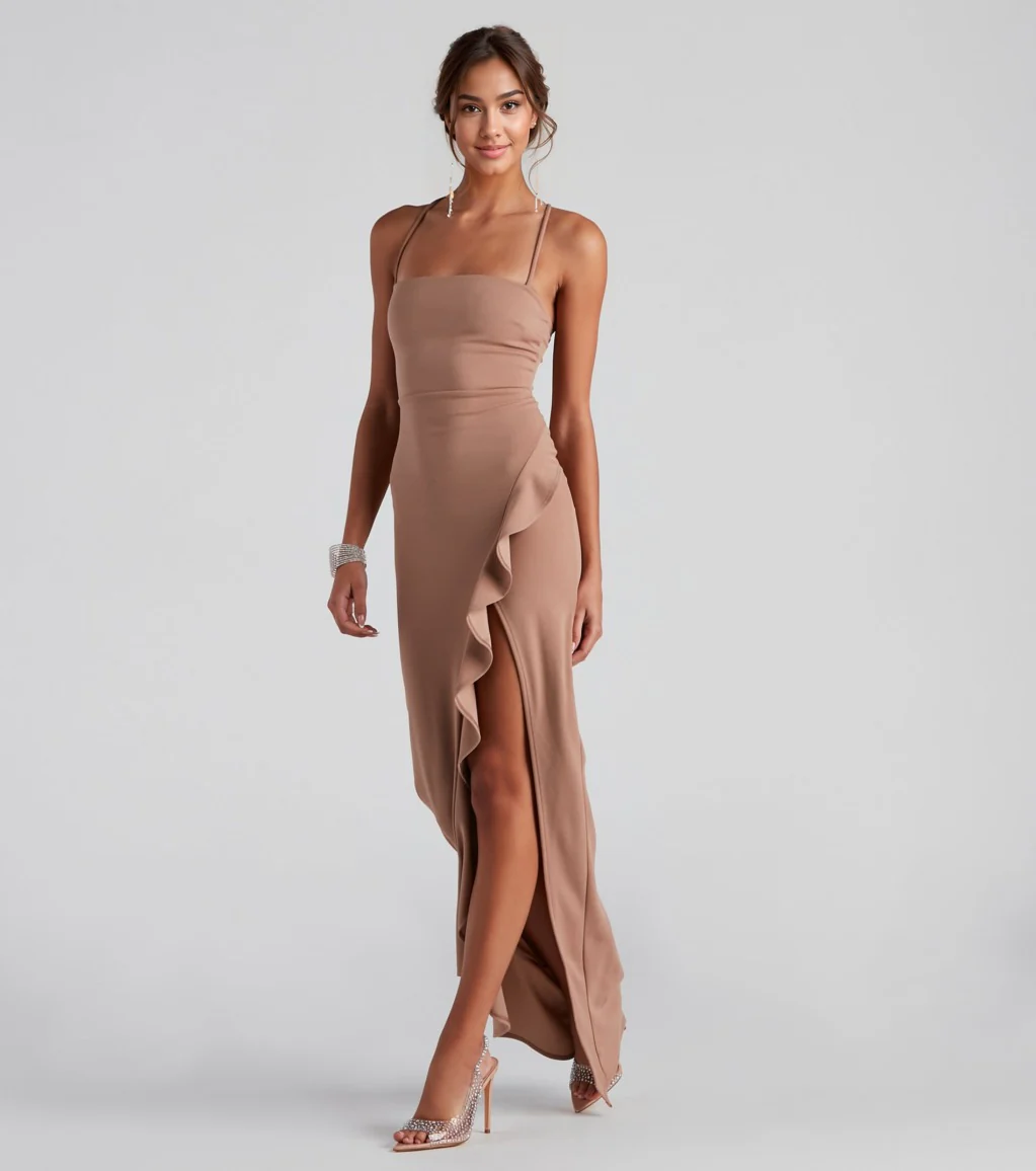 Sleeveless High Slit Formal Dress