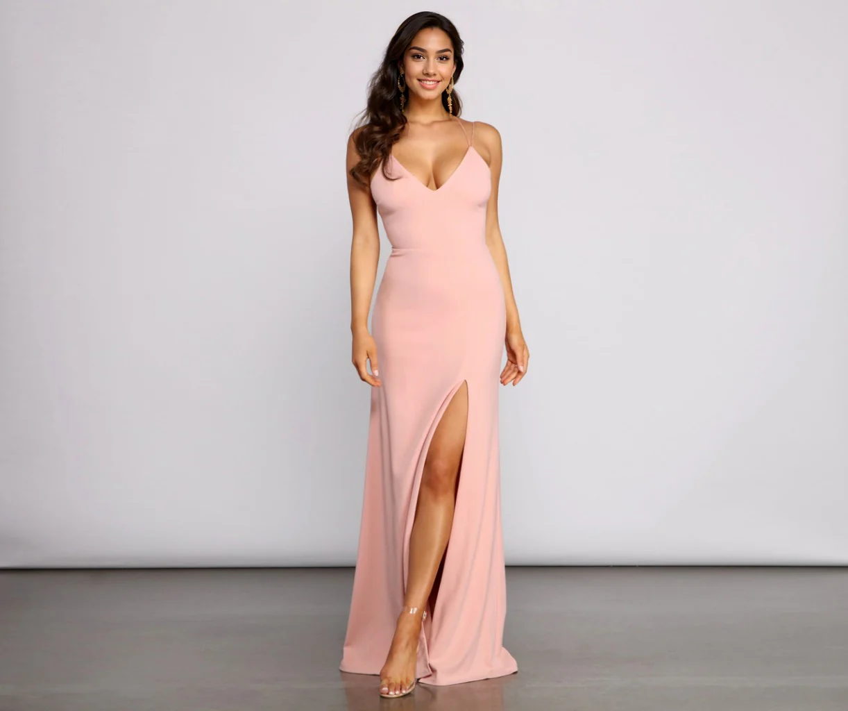 Lace-Up Back Formal Dress