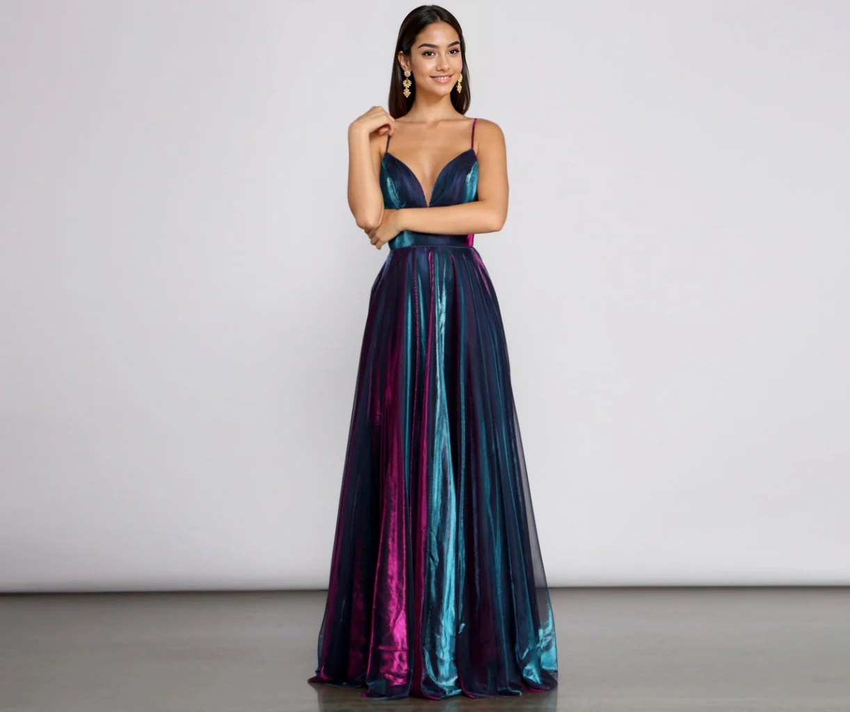 Formal Iridescent Metallic Dress