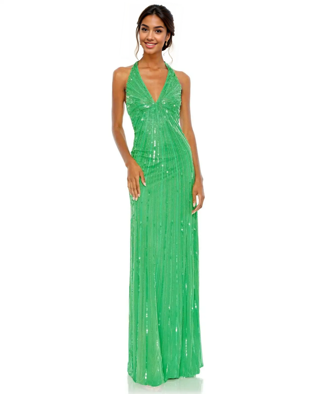 Mac Duggal 10898 Long Halter Prom Formal Dress