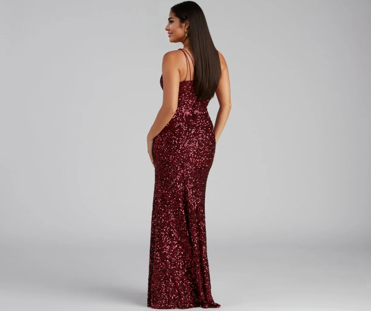 Formal One-Shoulder Sequin Dress