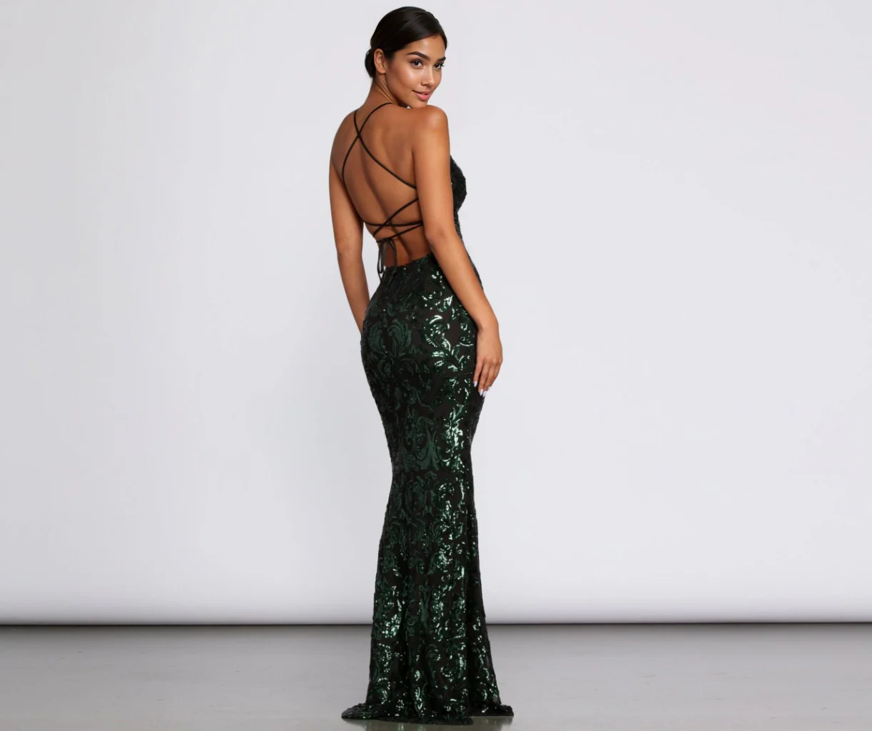 Formal Sequin Scroll Dress