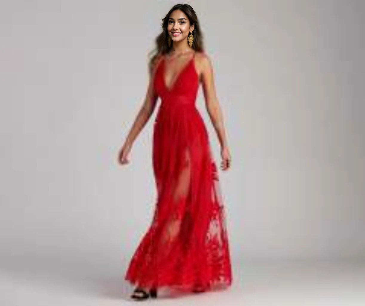 Formal Flocked Velvet Dress