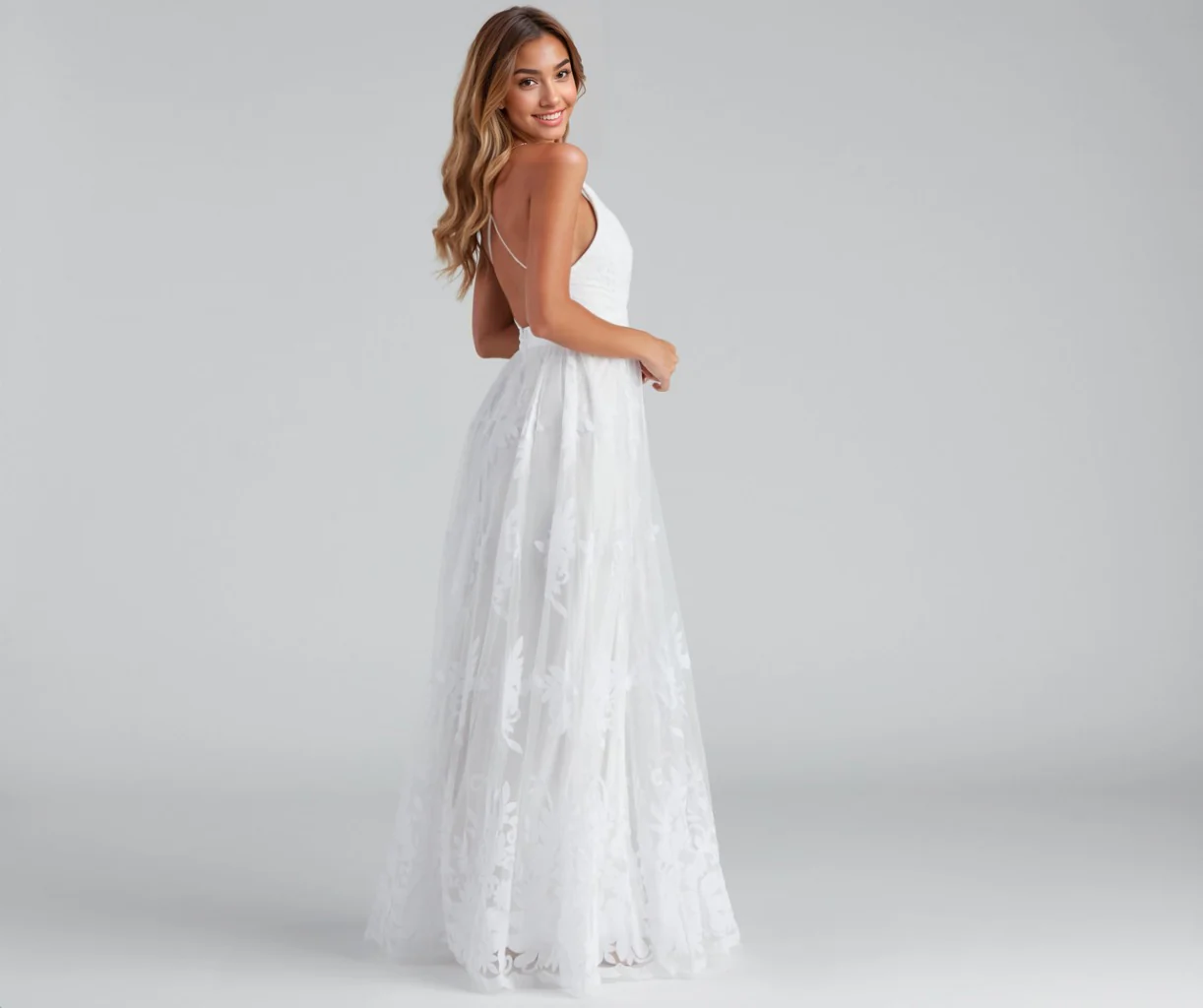 Formal Flocked Velvet Dress