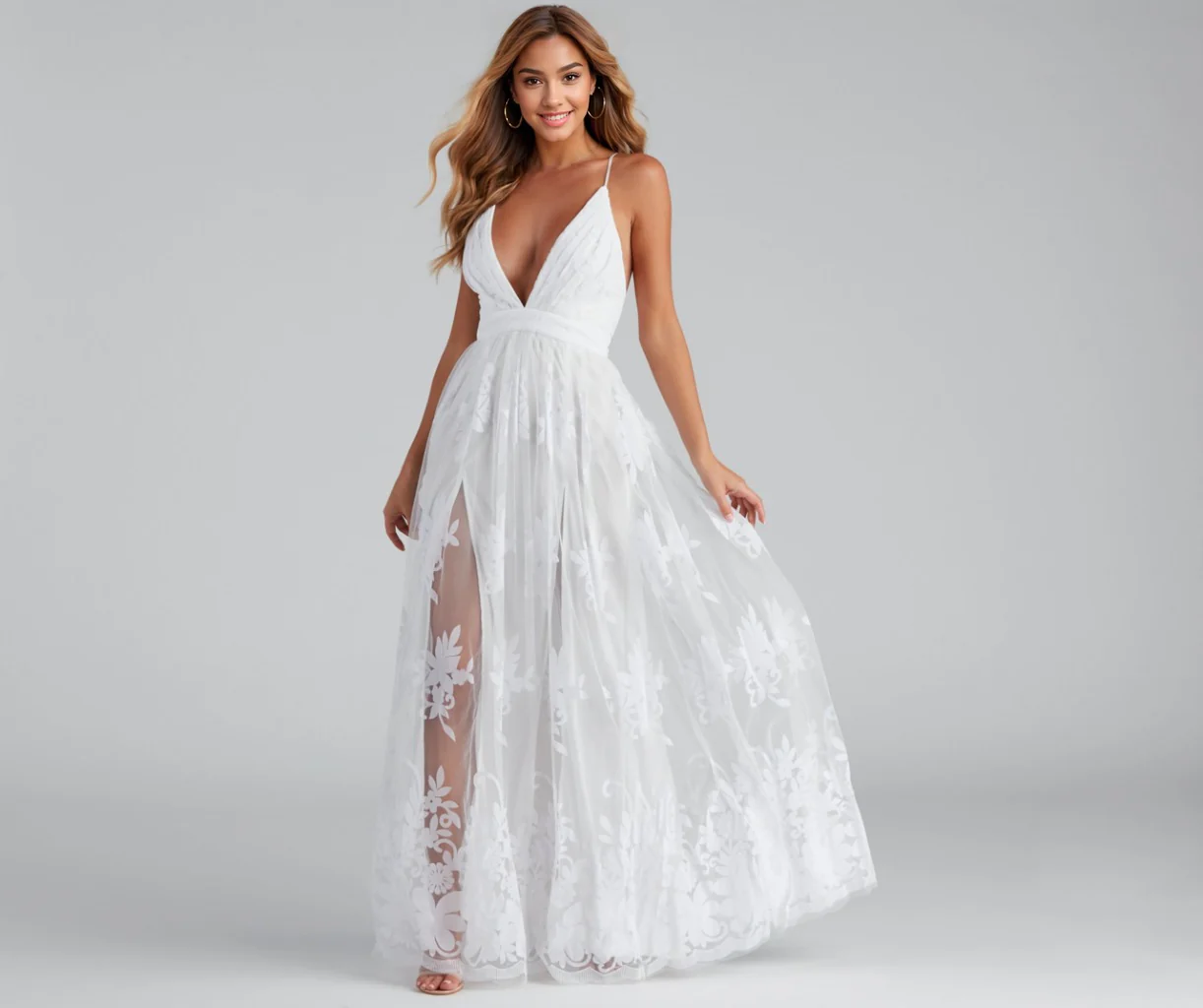 Formal Flocked Velvet Dress