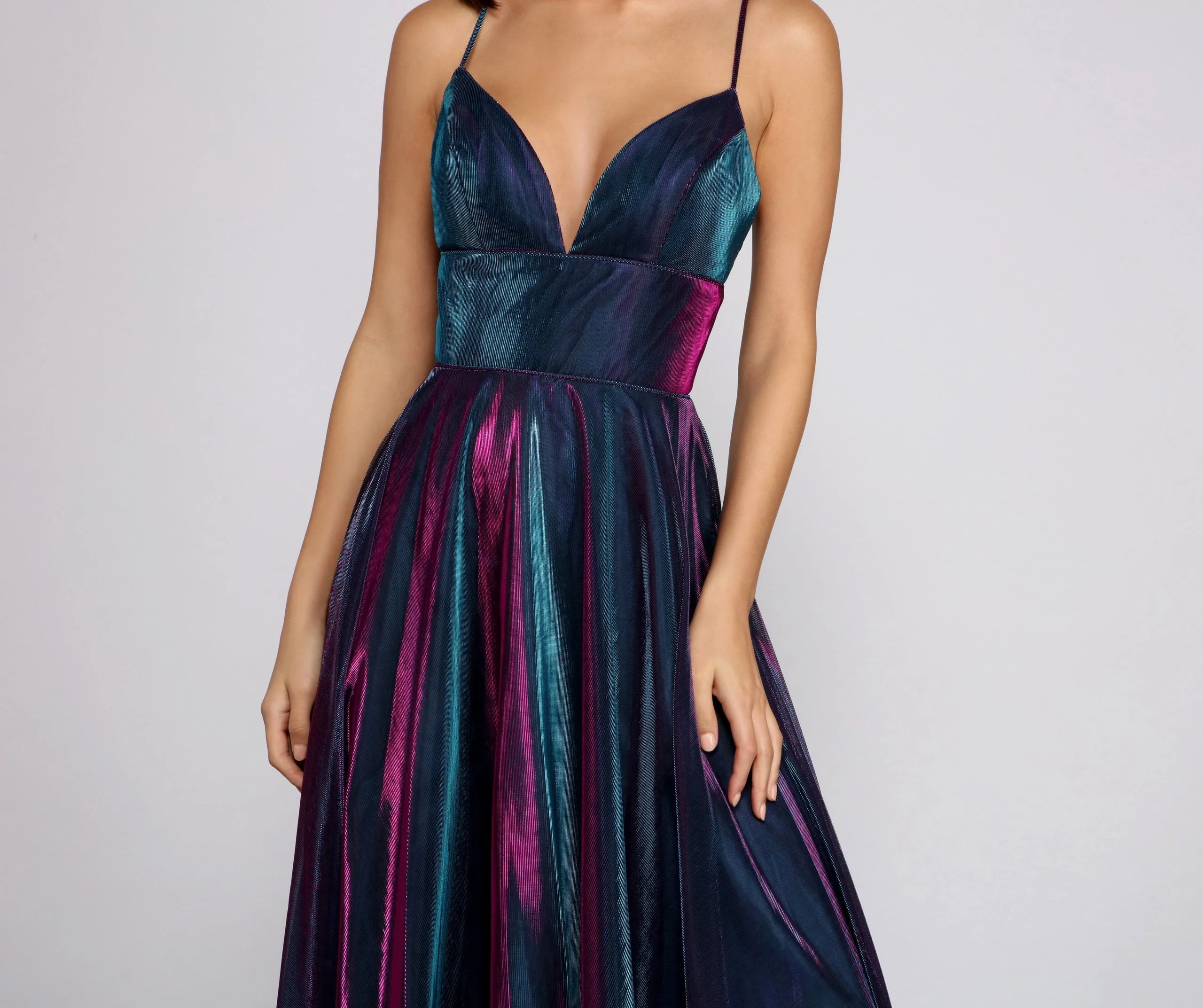 Formal Iridescent Metallic Dress