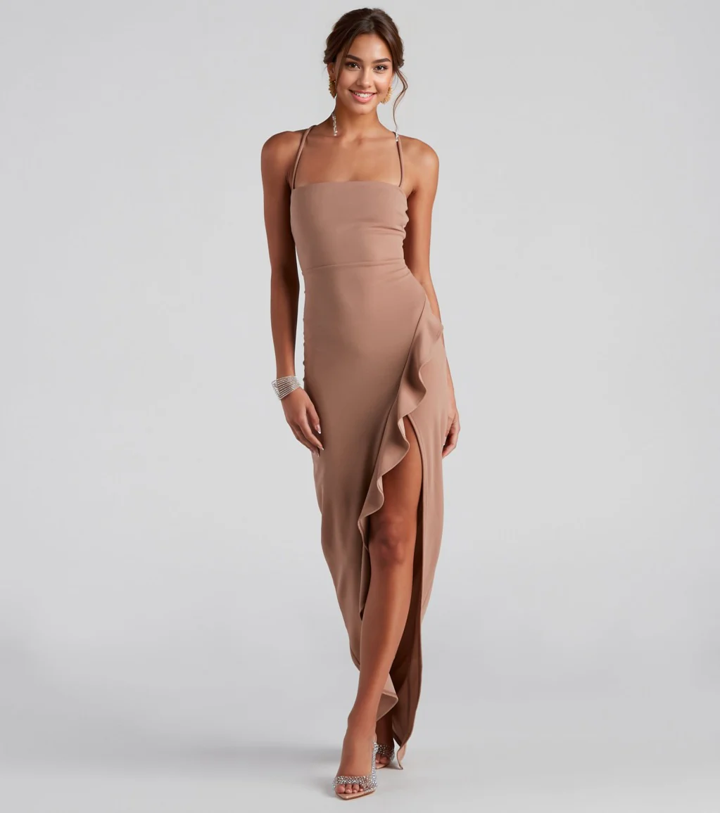 Sleeveless High Slit Formal Dress