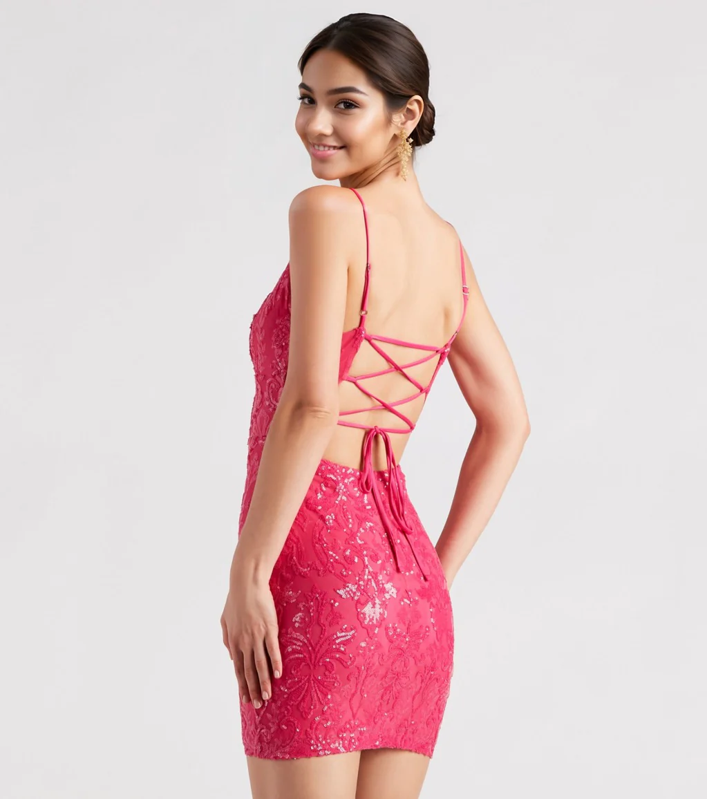 Leila Sequin Bodycon Mini Dress