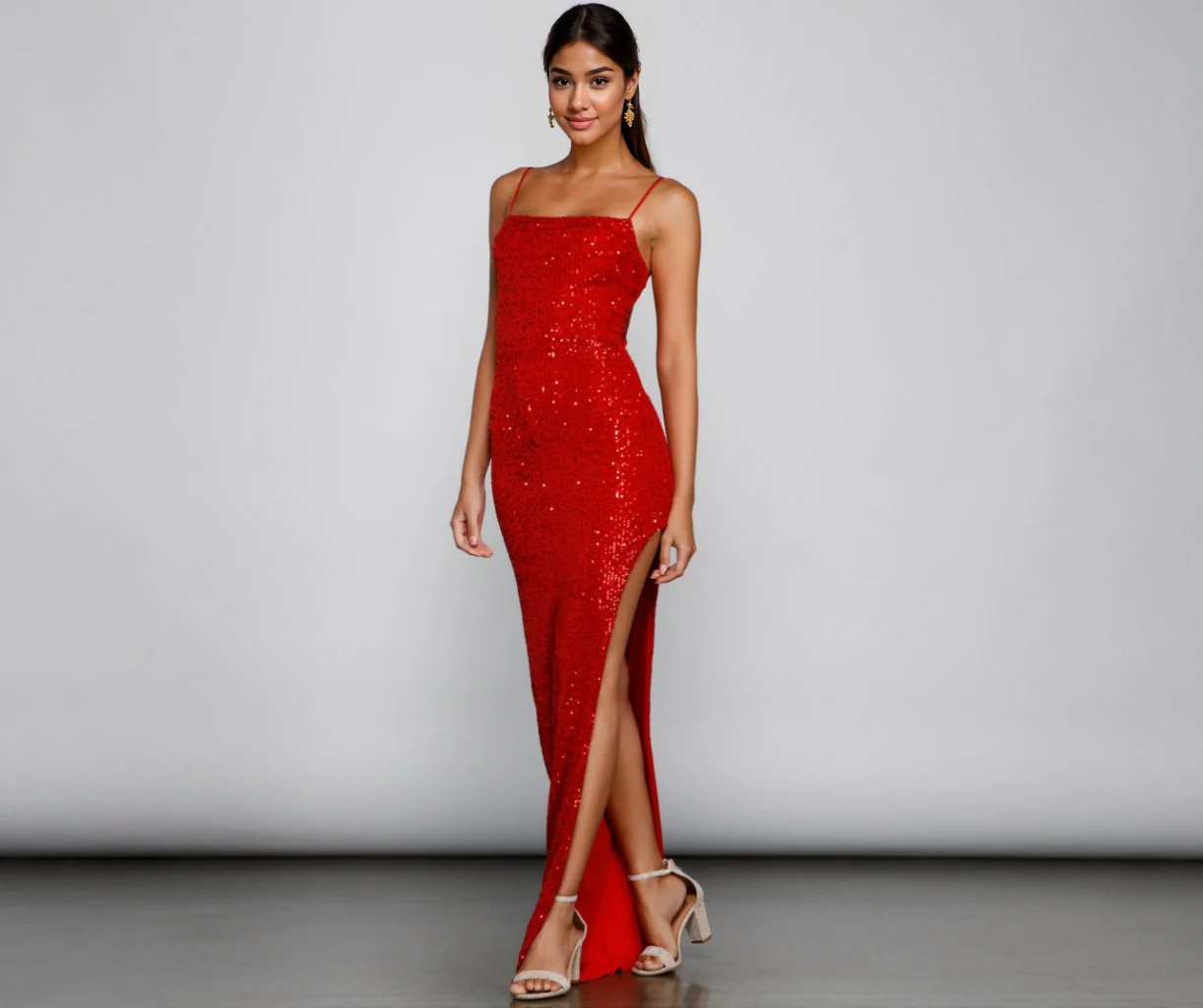 Fatima Sequin Cowl Neck Bodycon Formal Dress