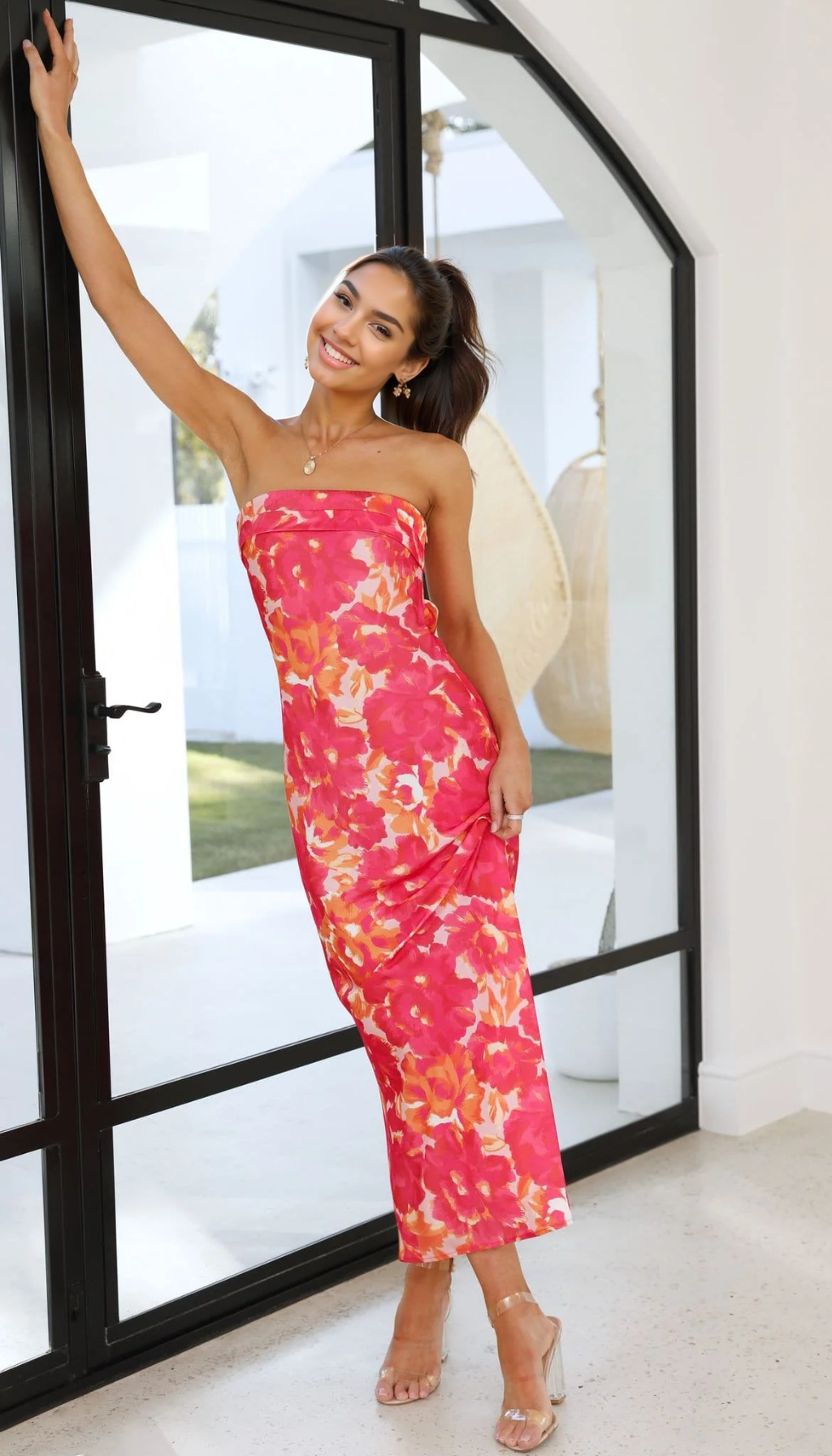 Maxi Dress - Pink/Red Floral