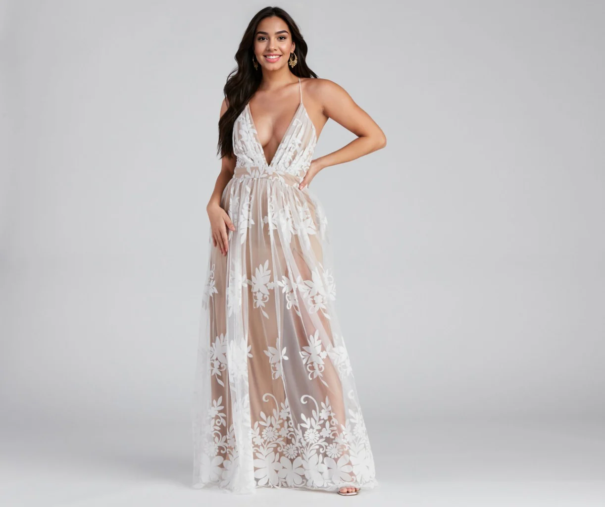 Formal Flocked Velvet Dress