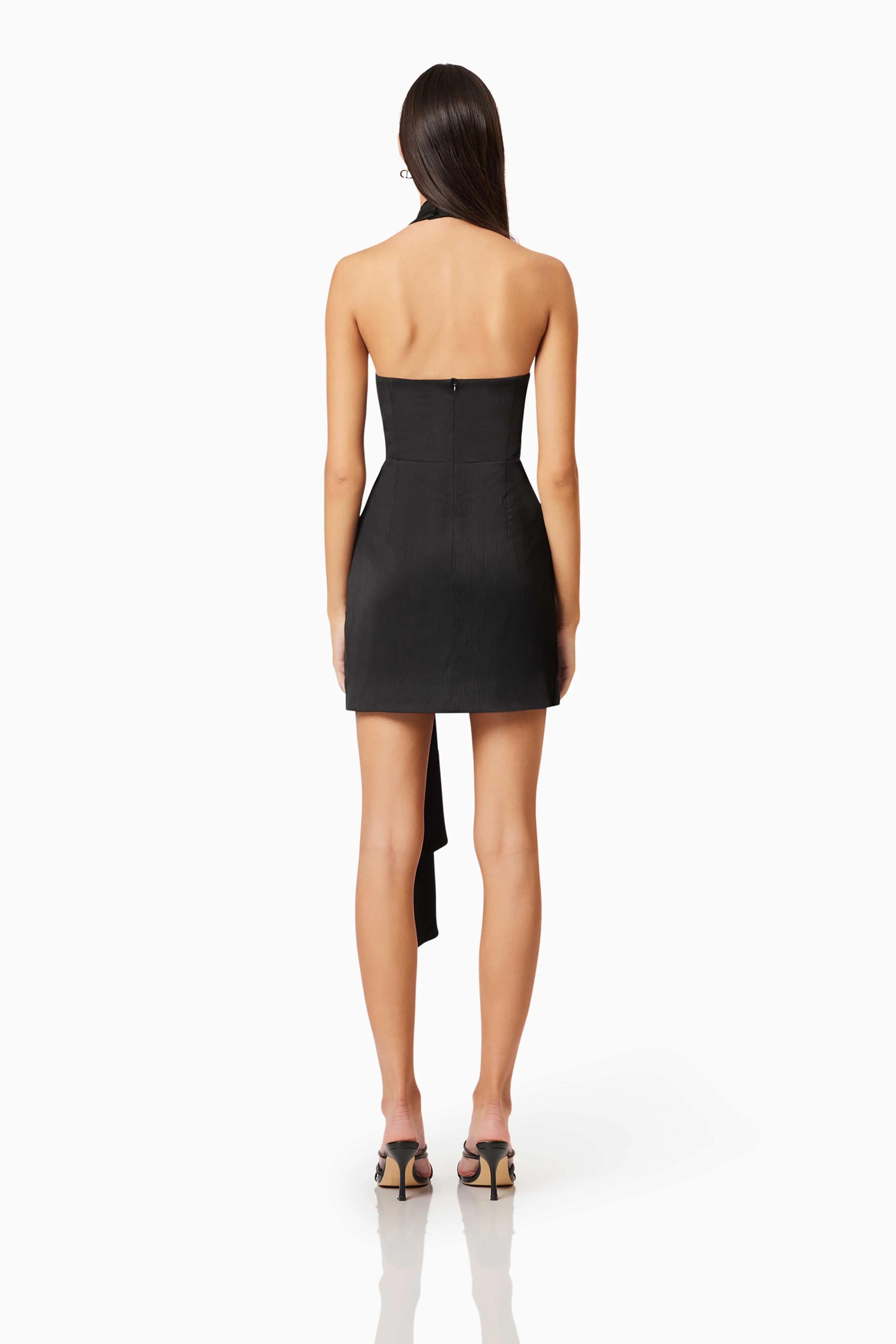 Myra Mini Halter Dress in Black