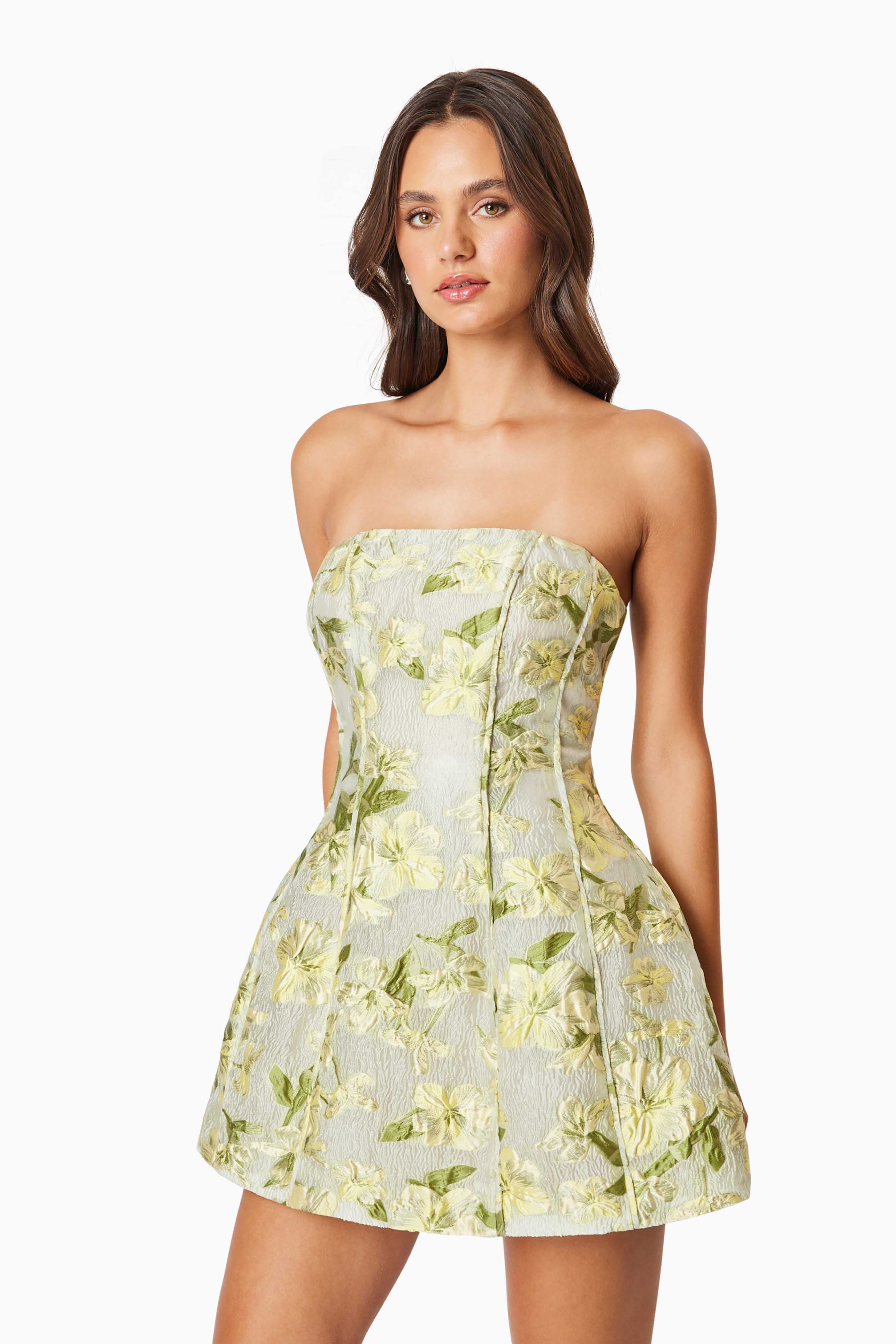 OMR x ELLIATT: Green Strapless Darner Dress
