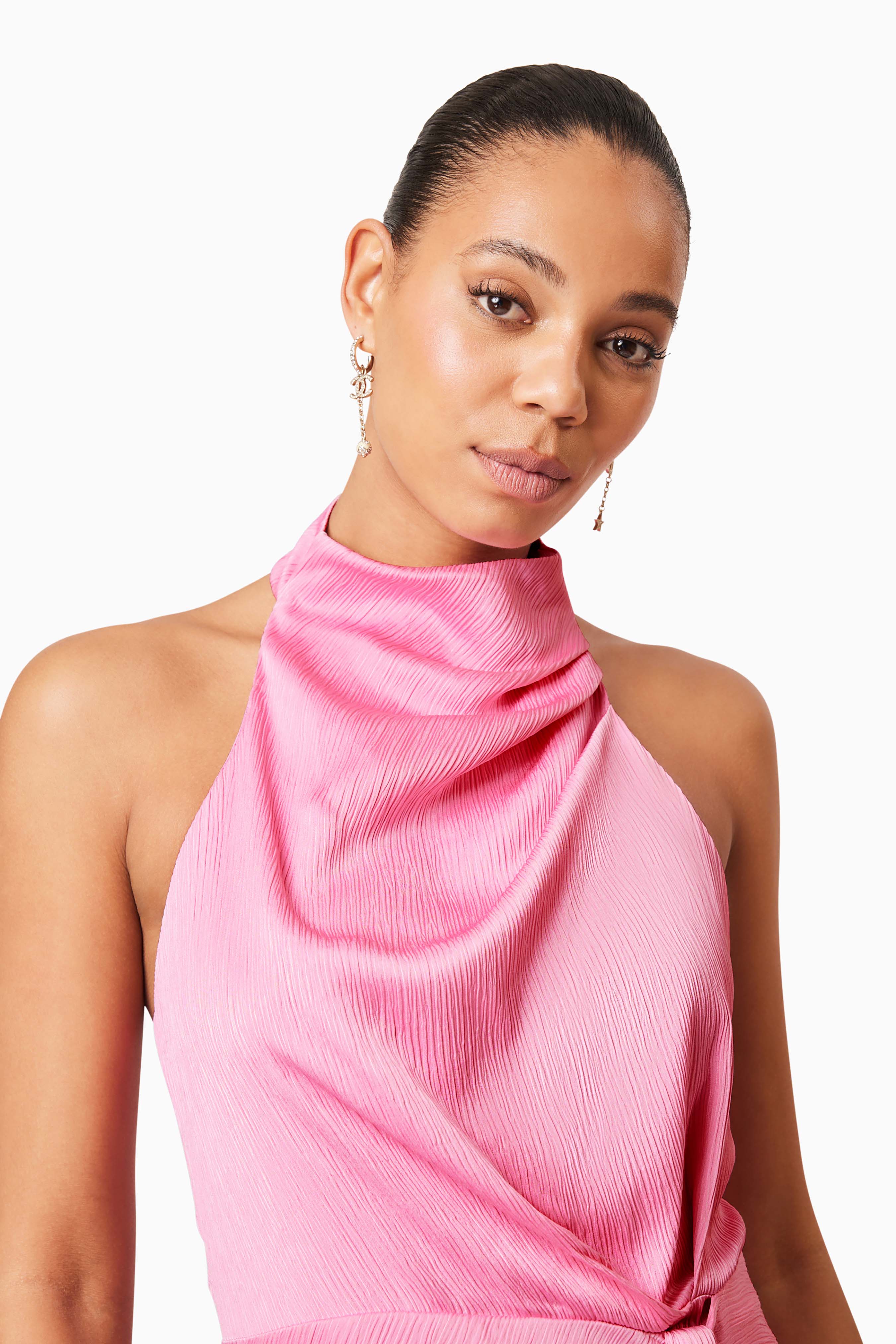 Myra Mini Halter Dress in Pink