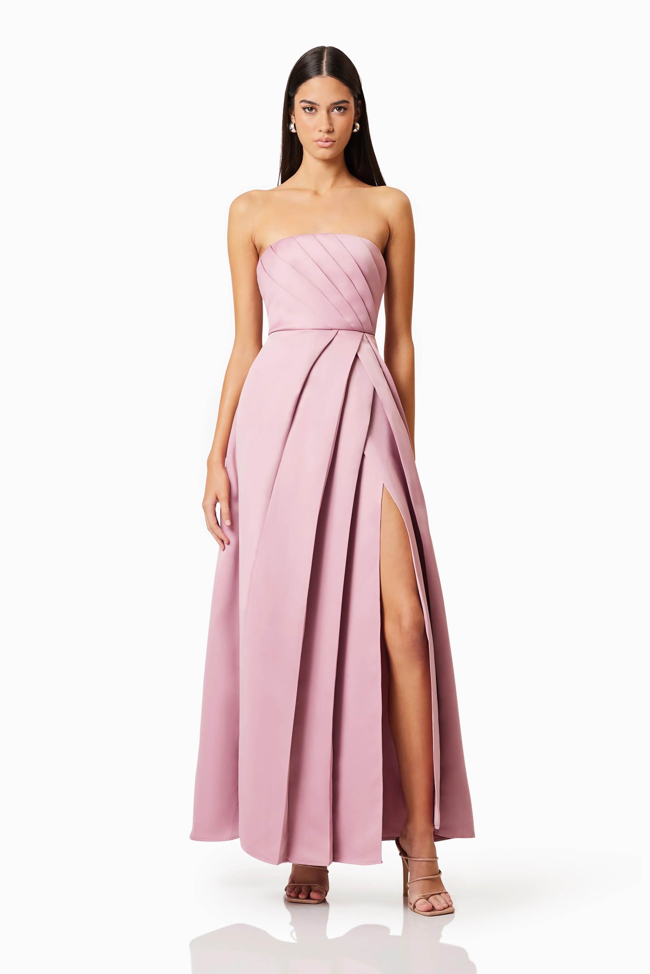 Rose Strapless Gown In Pink