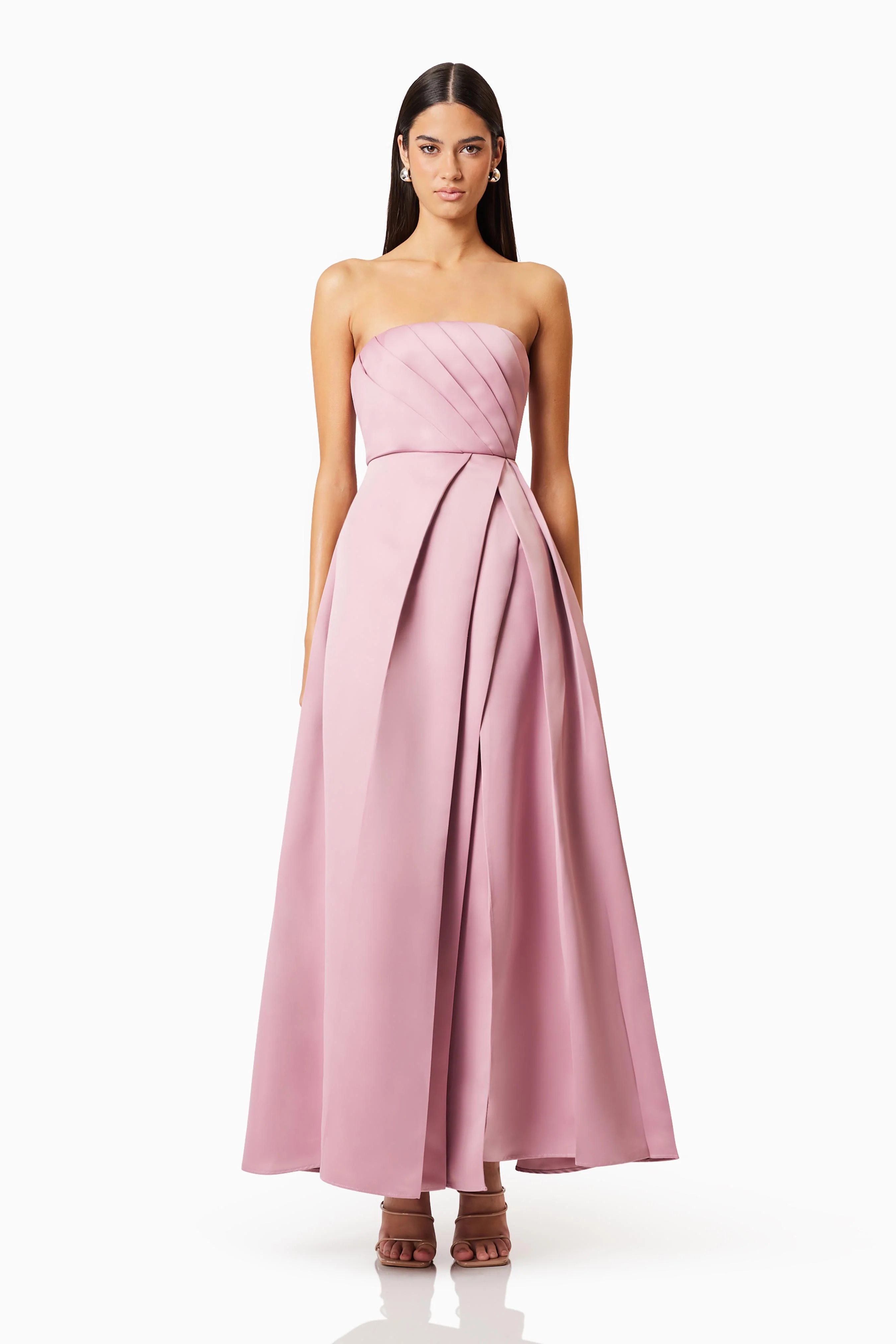 Rose Strapless Gown In Pink