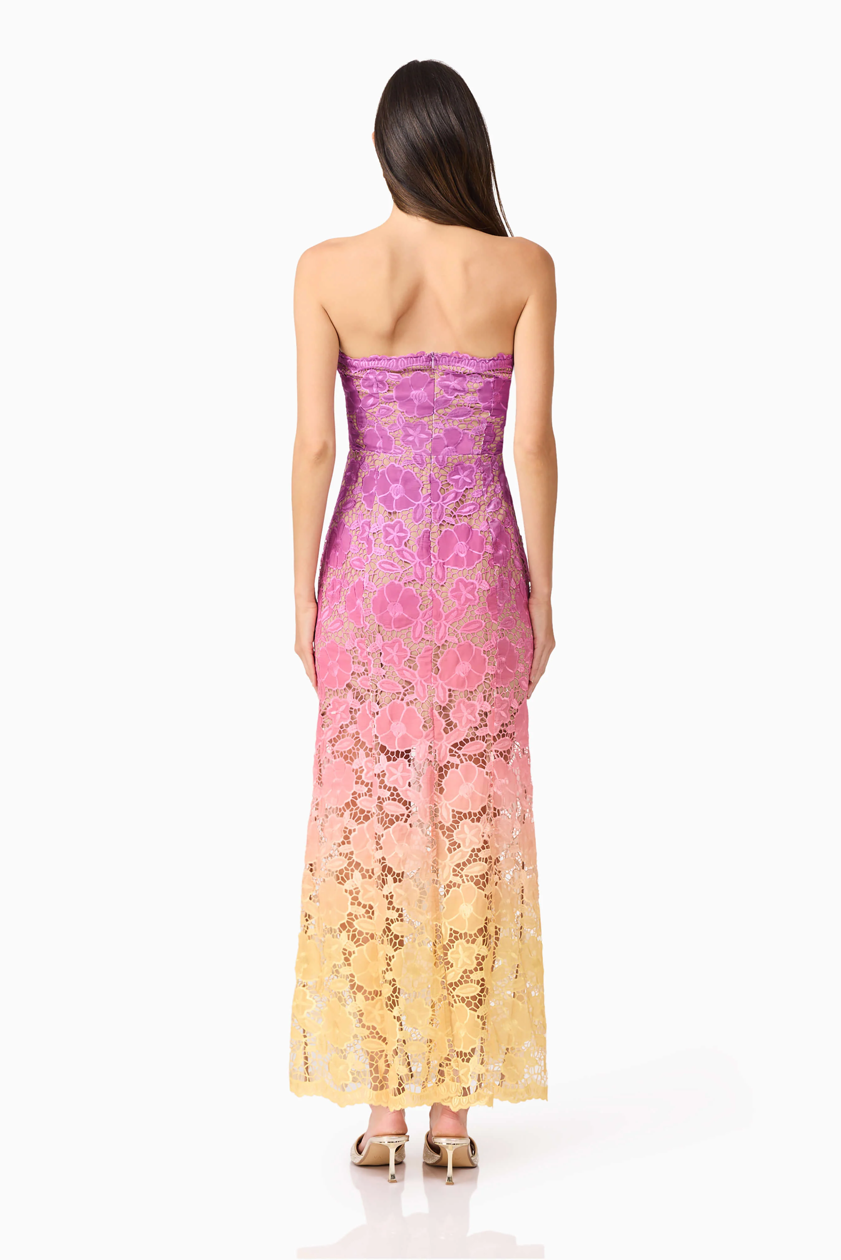 Mesmerizing Ombre Lace Maxi Dress In Purple
