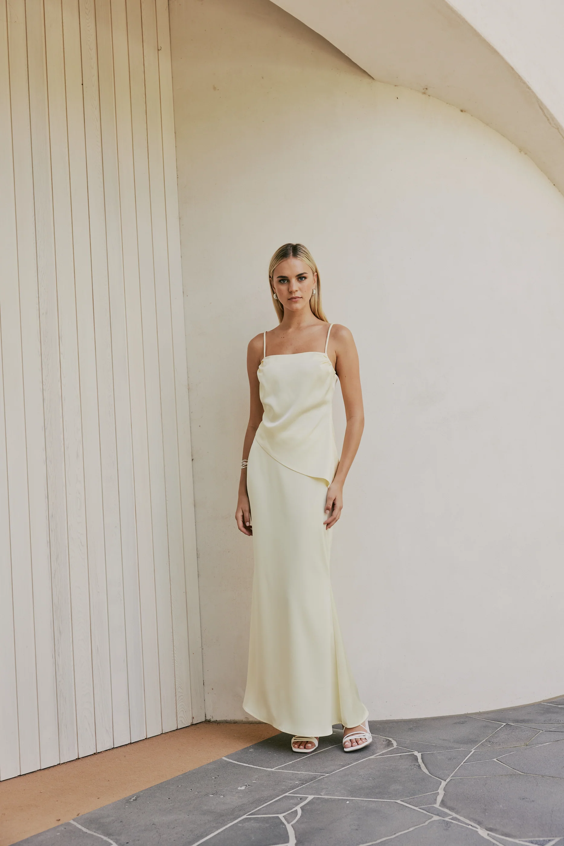 CURAAE Spencer Asymmetrical Spagetti Strap Cami Top In Brown