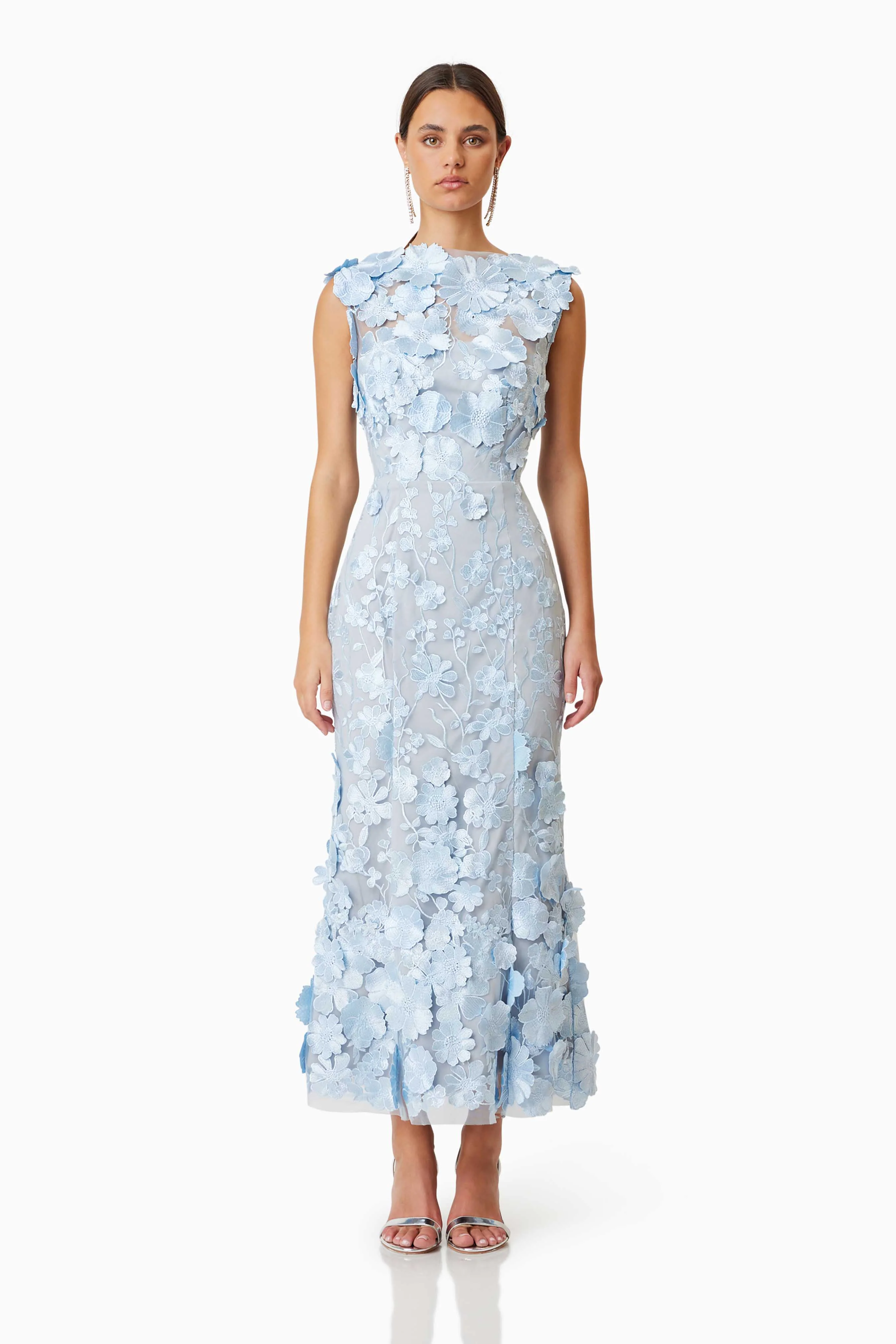 Selene Cocktail Midi Dress Blue