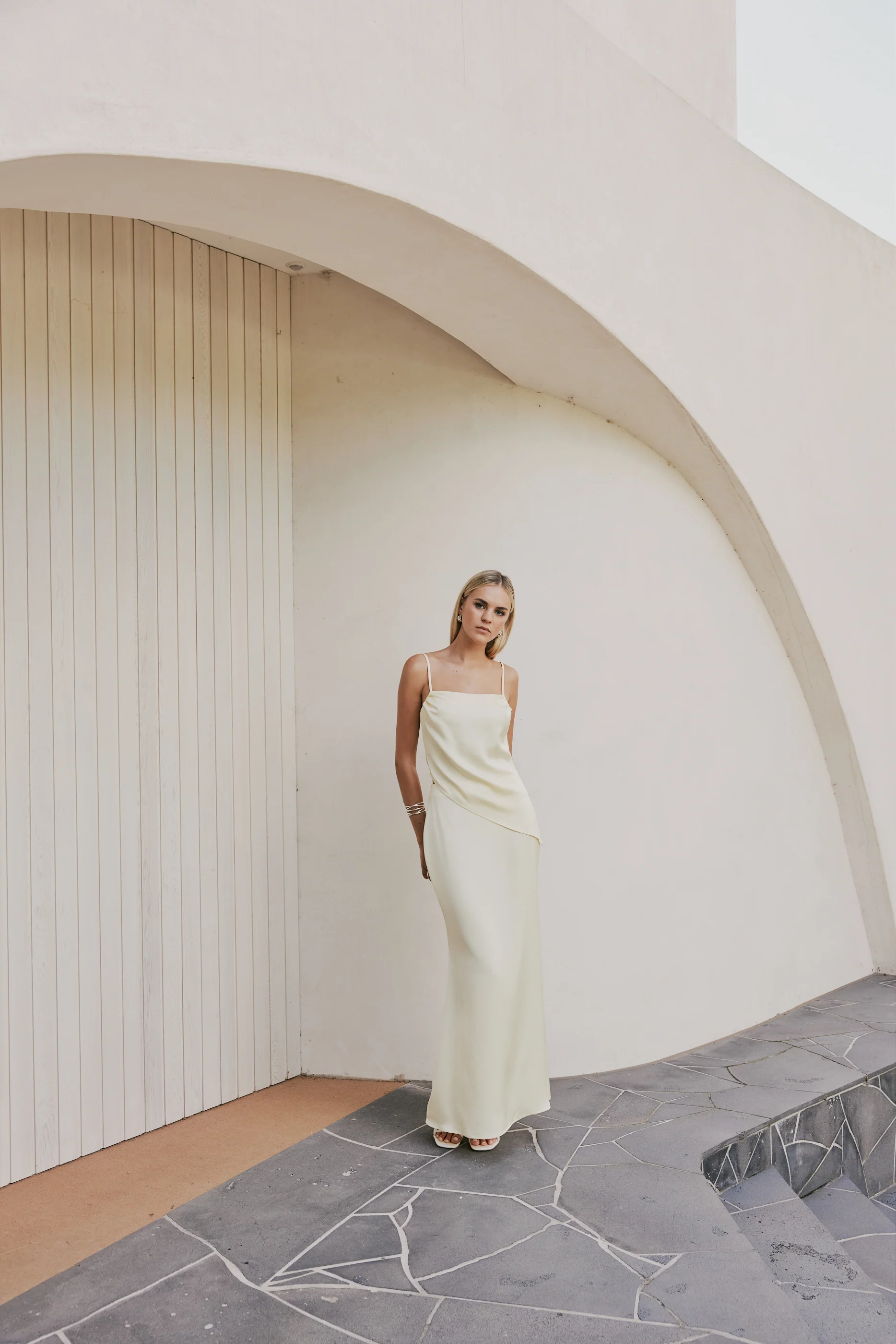 CURAAE Spencer Asymmetrical Spagetti Strap Cami Top In Brown