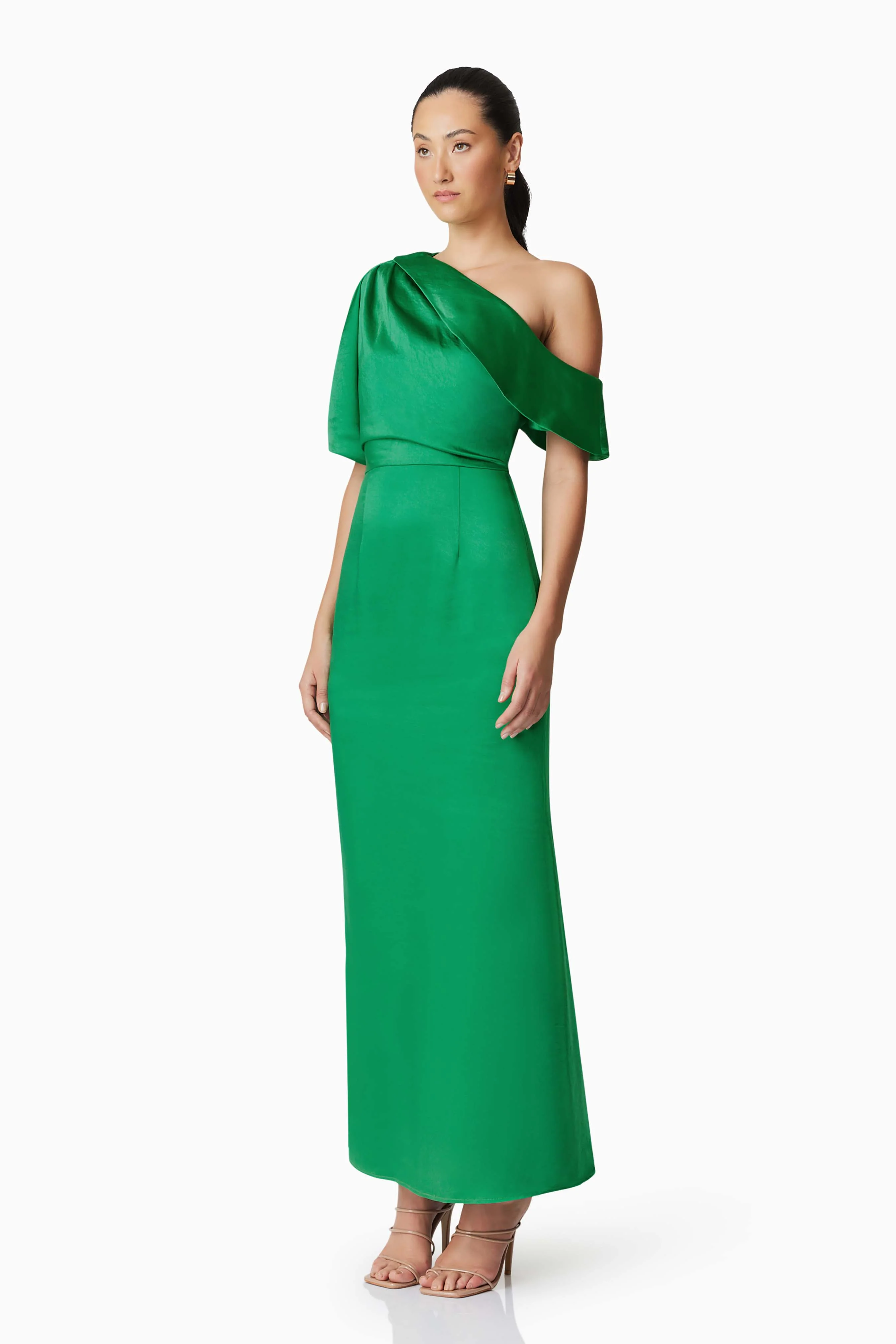 Roni Asymmetrical Gown in Green
