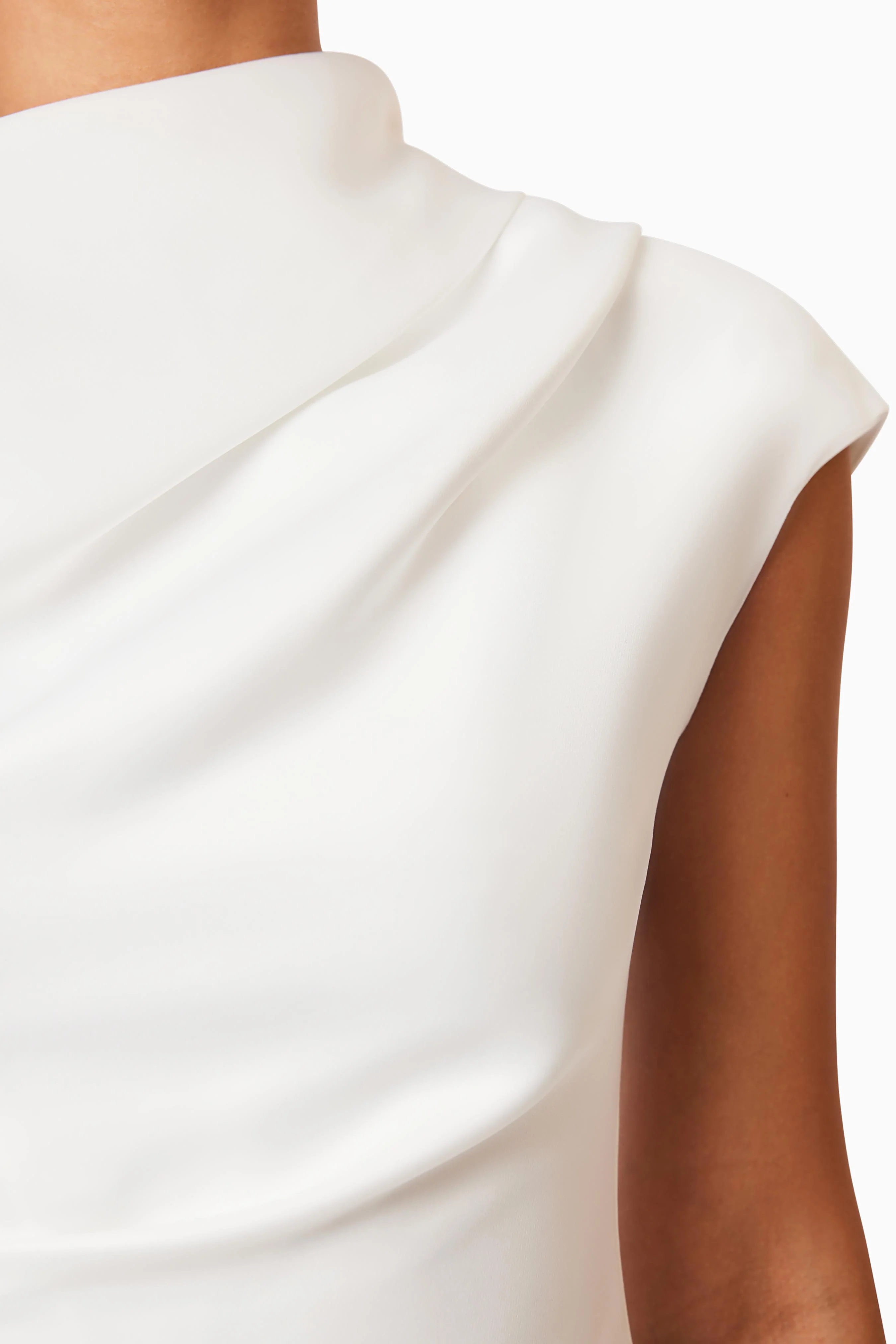 Rose Asymmetrical Mini Dress In White