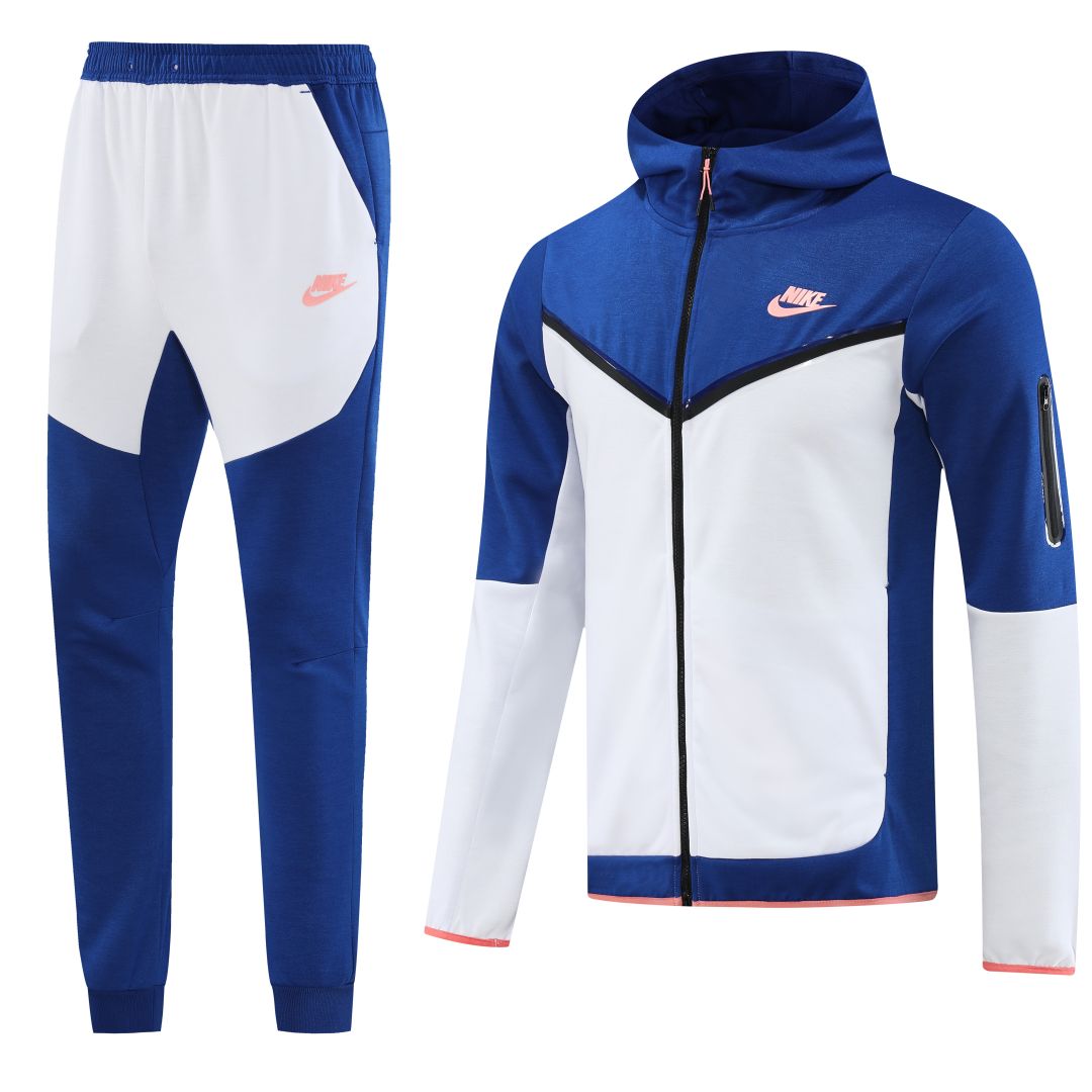 Customize Hoodie Training Kit (Jacket+Pants) Blue&White