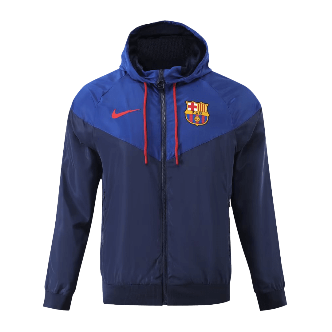 Barcelona Windbreaker Hoodie Jacket Blue 2023/24