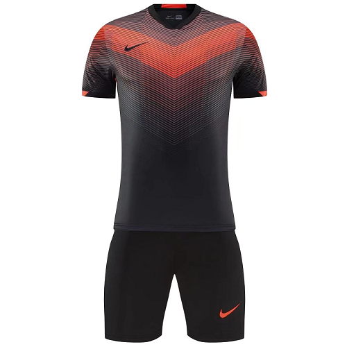 Custom Team Uniform/Nike Custom Uniform/NK-907 Customize Team Black Soccer Jersey Kit(Shirt+Short)