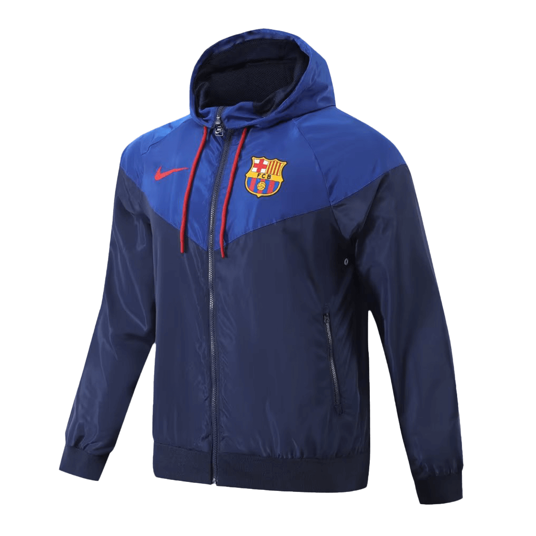 Barcelona Windbreaker Hoodie Jacket Blue 2023/24
