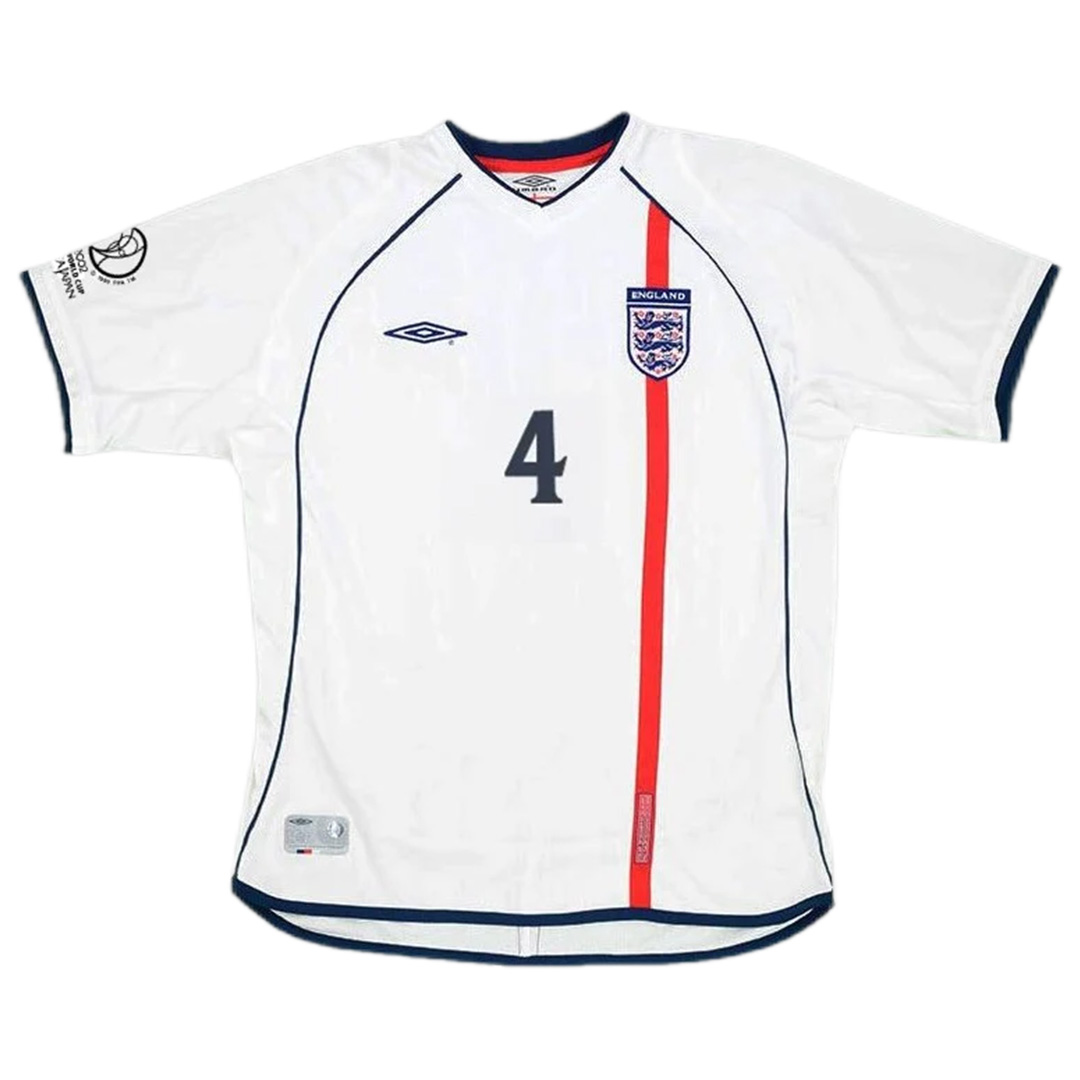 England Gerrard #4 Retro Jersey Home Replica World Cup 2002