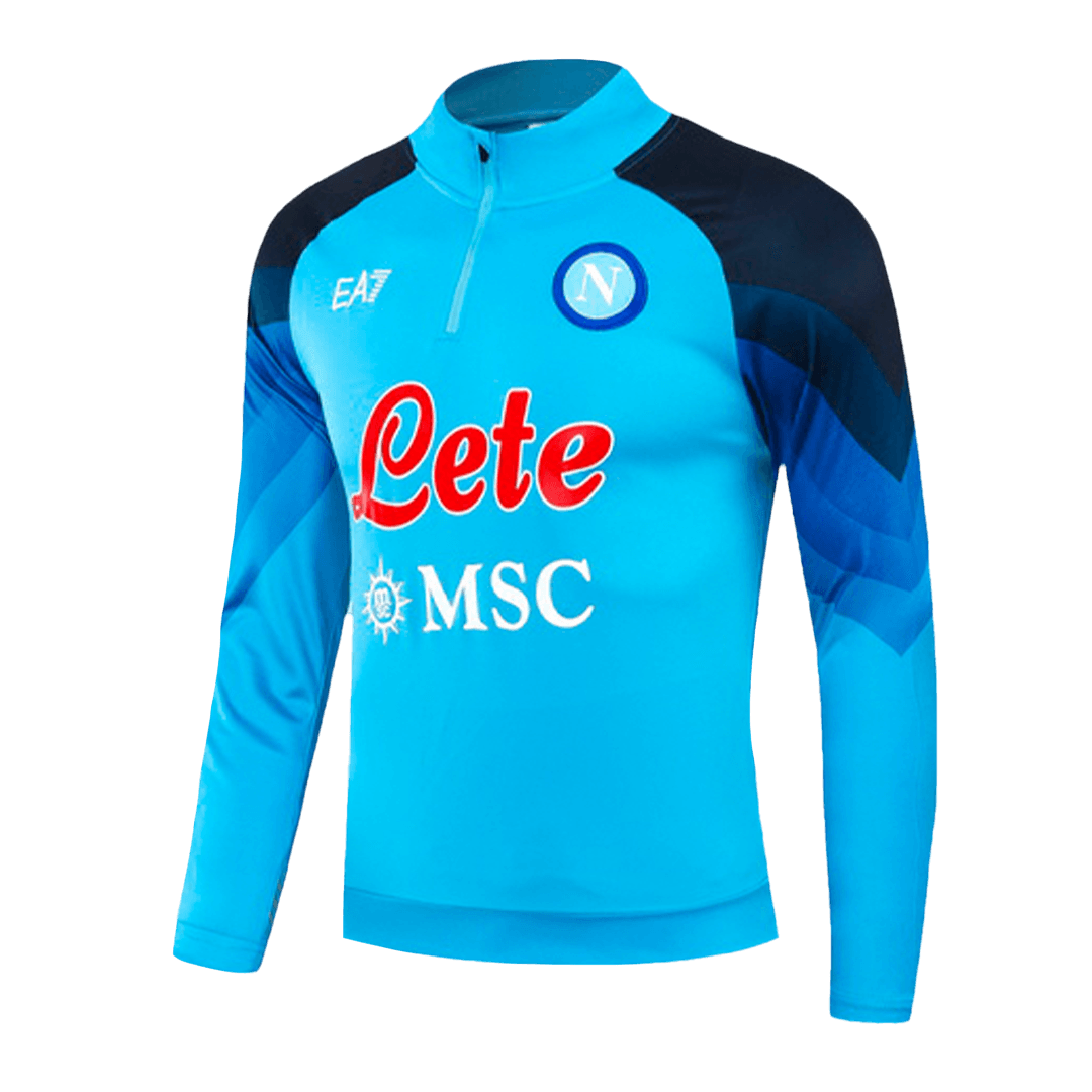 Kids Napoli Zipper Sweatshirt Kit(Top+Pants) Blue 2023/24