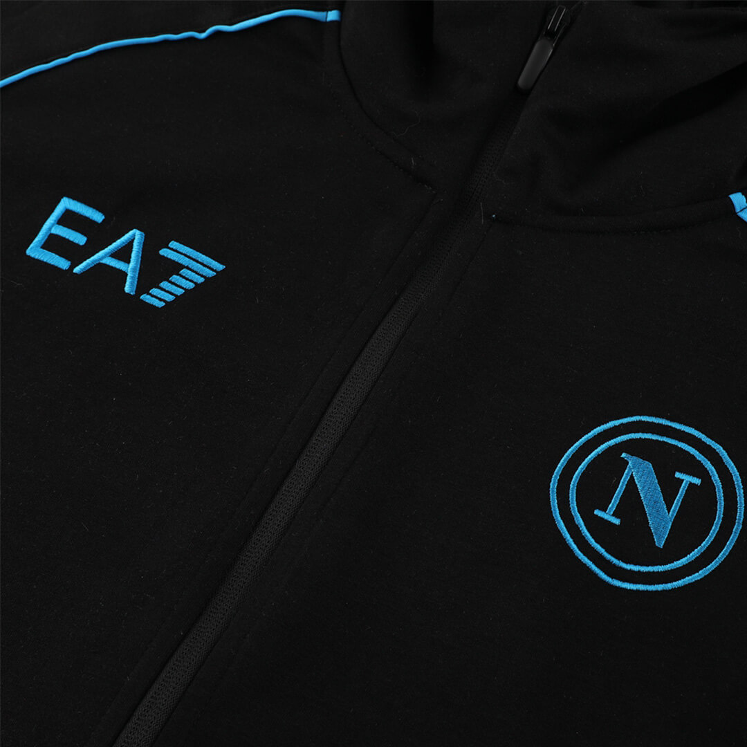 Napoli Hoodie Training Kit (Jacket+Pants) Black 2023/24