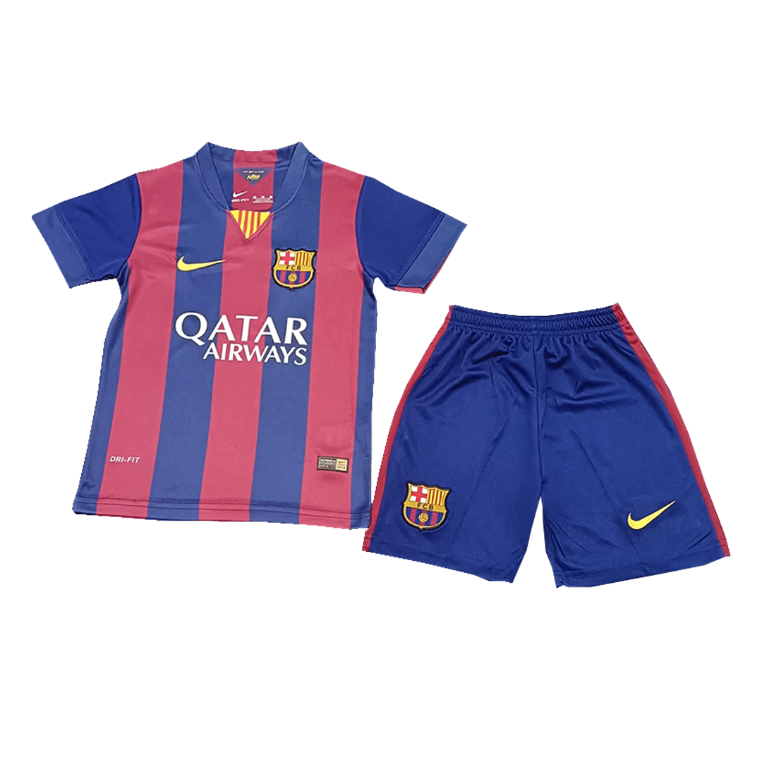 Kids Barcelona Home Jersey Kit(Jersey+Shorts) 2014/15