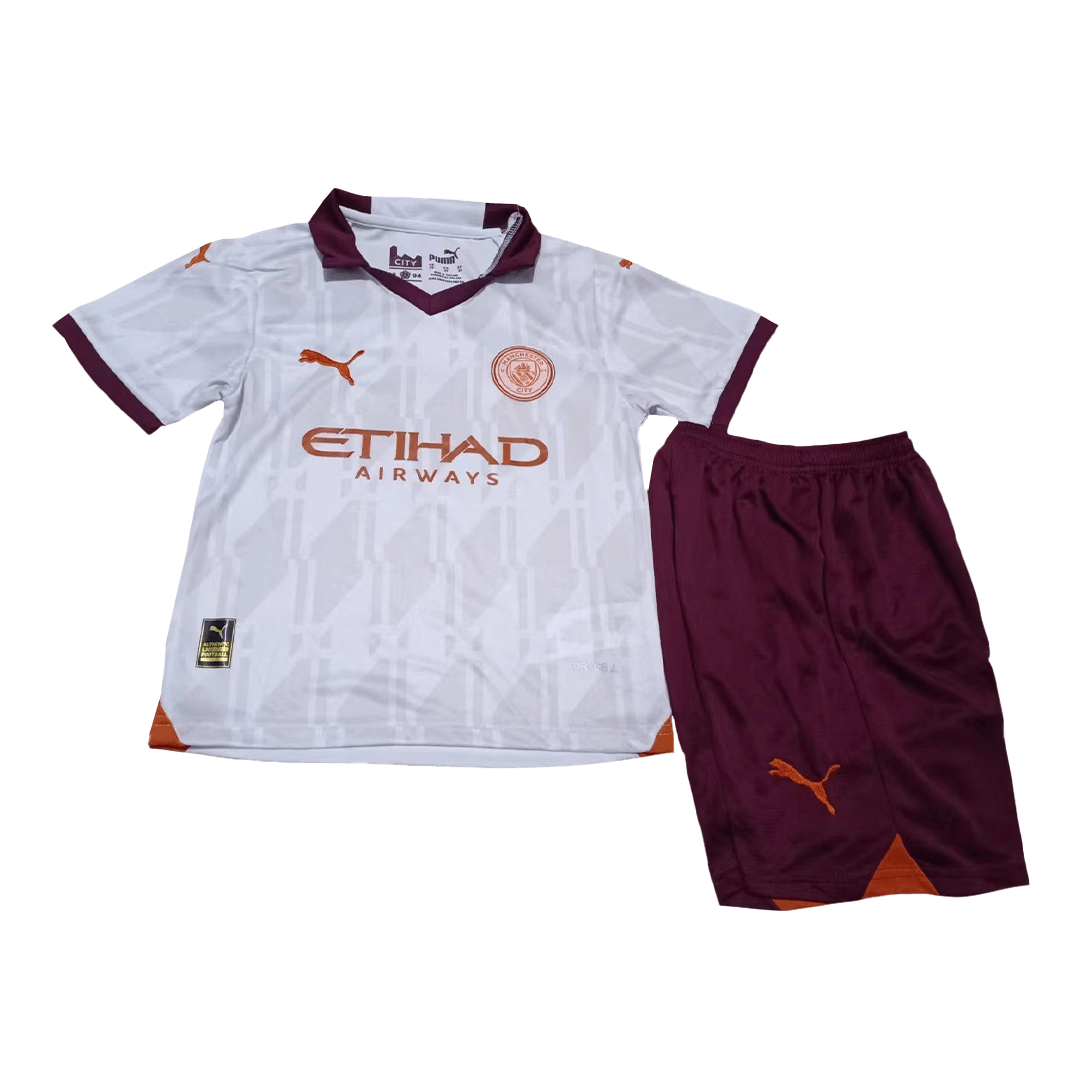 Kids Manchester City Away Kit(Jersey+Shorts) 2023/24