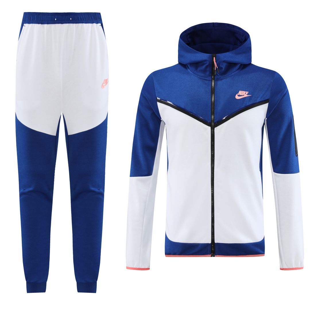 Custom Team Uniform/Custom Training Kit/Customize Hoodie Training Kit (Jacket+Pants) Blue&White