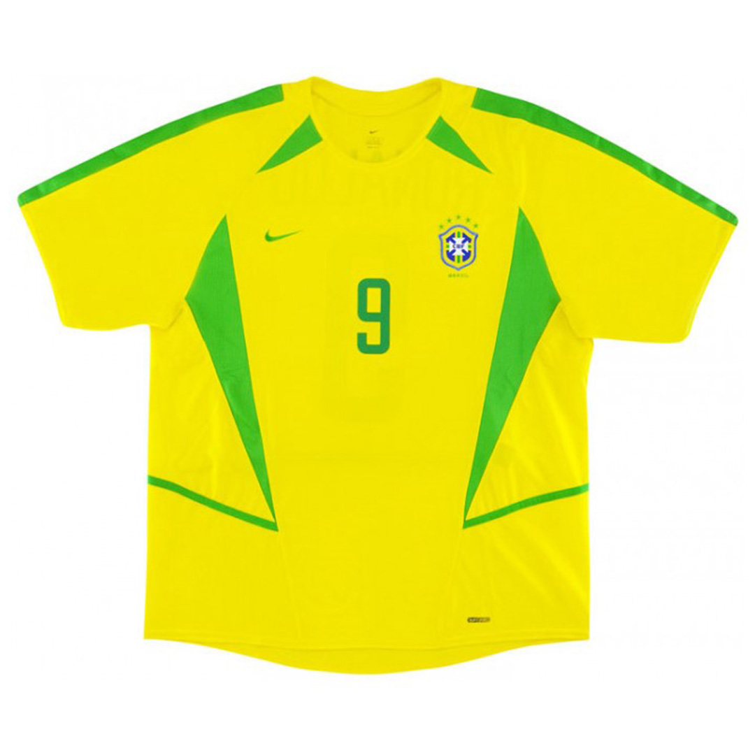 Brazil Ronaldo #9 Retro Jersey Home World Cup 2002