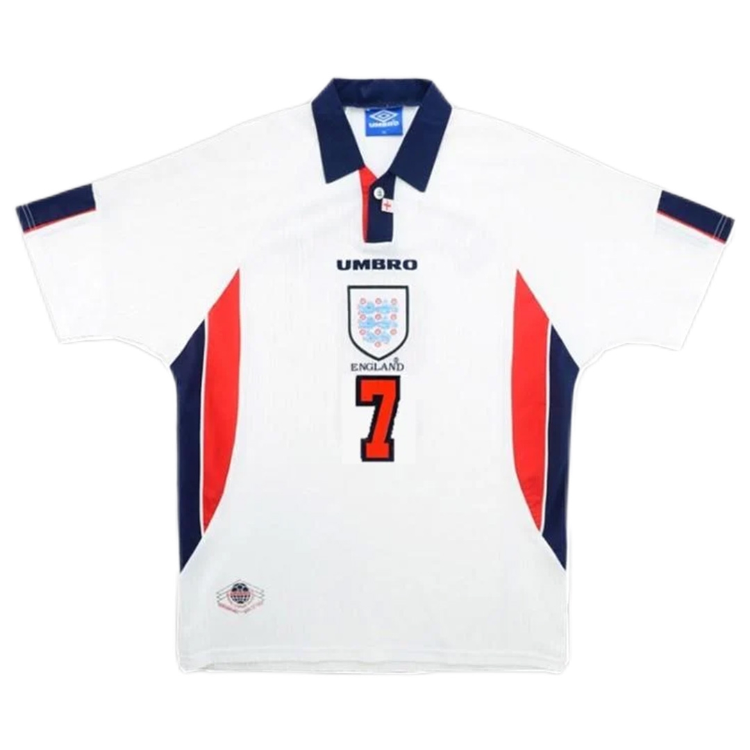 England Beckham #7 Retro Jersey Home Replica World Cup 1998