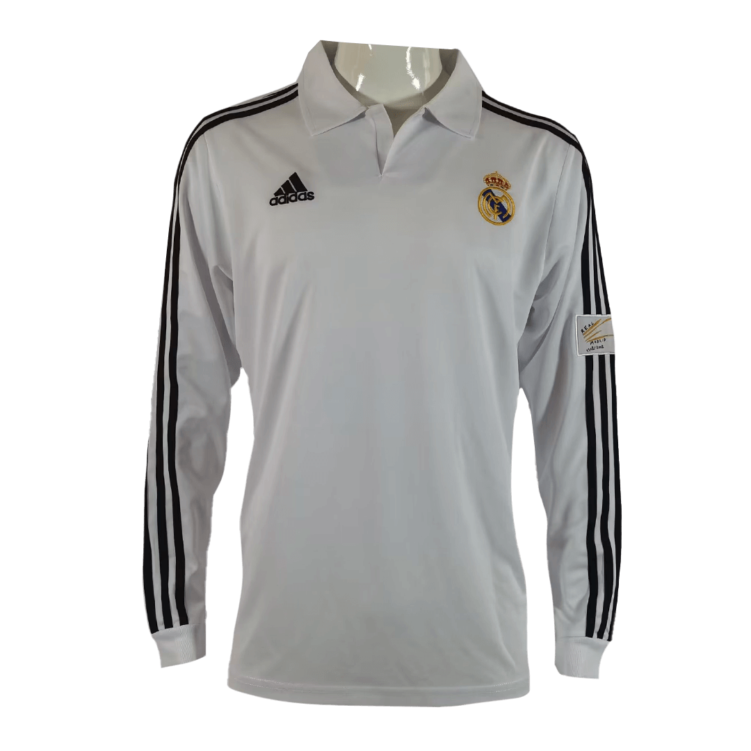Retro UCL Real Madrid Home Long Sleeve Jersey 2001/02